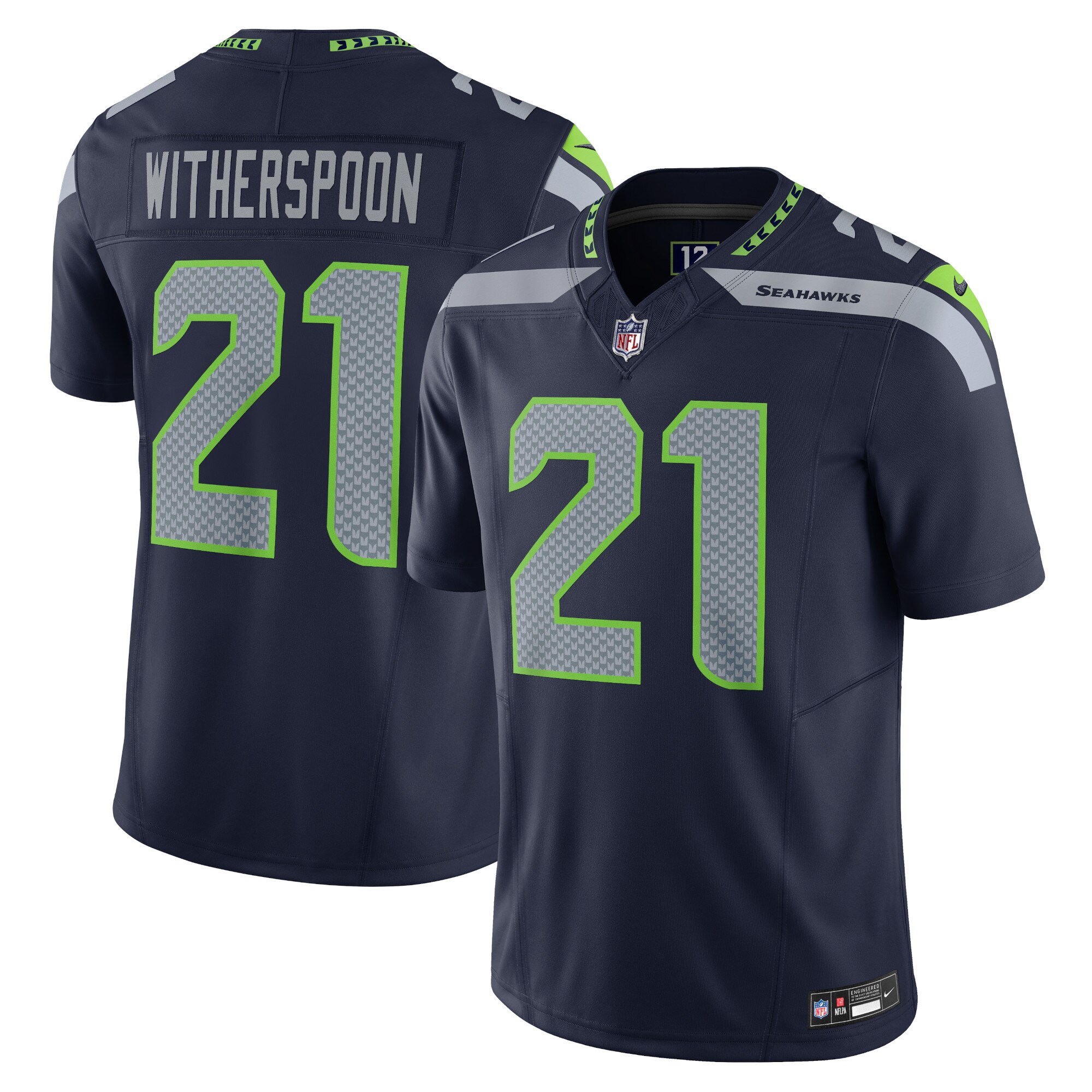 Men's Seattle Seahawks Devon Witherspoon Navy Vapor F.U.S.E. Limited Jersey JS2236 Saliibo