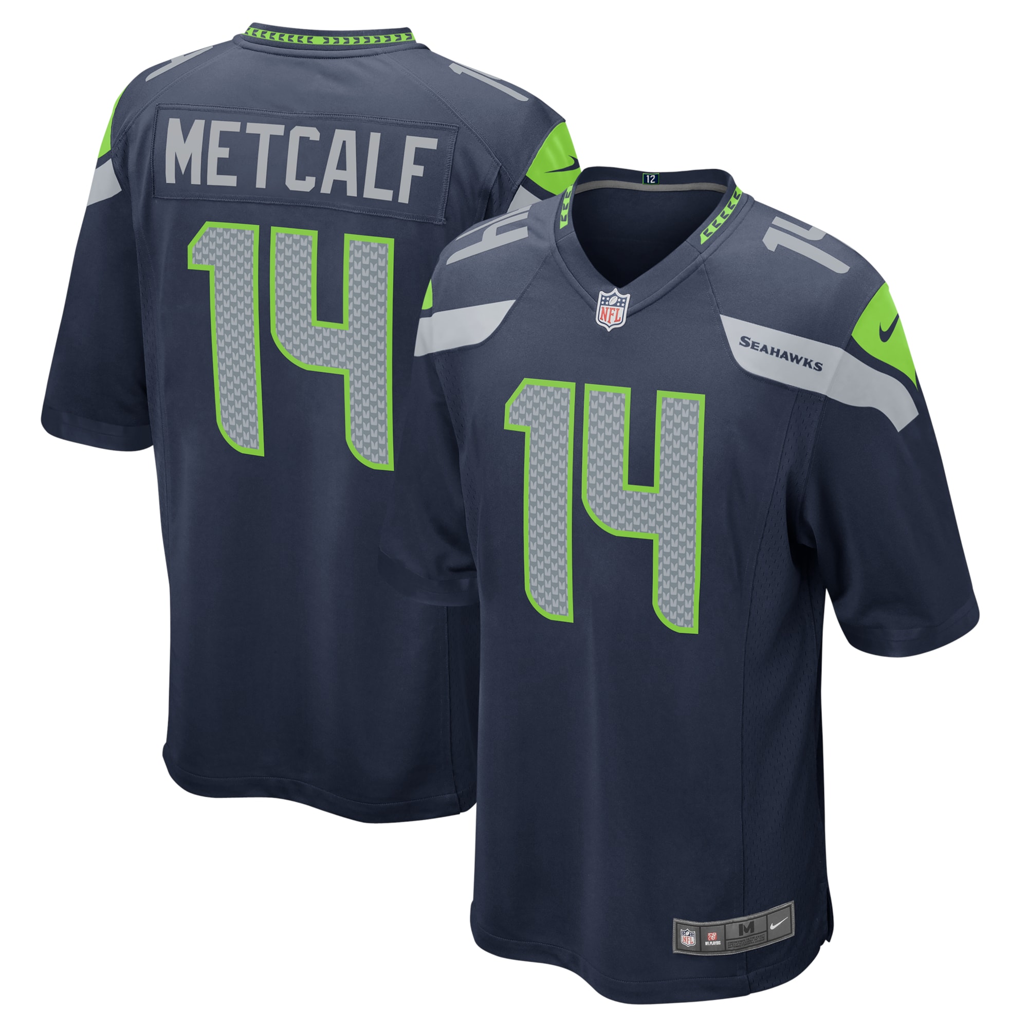 Men's Seattle Seahawks DK Metcalf College Navy Game Team Jersey JS9107 Saliibo