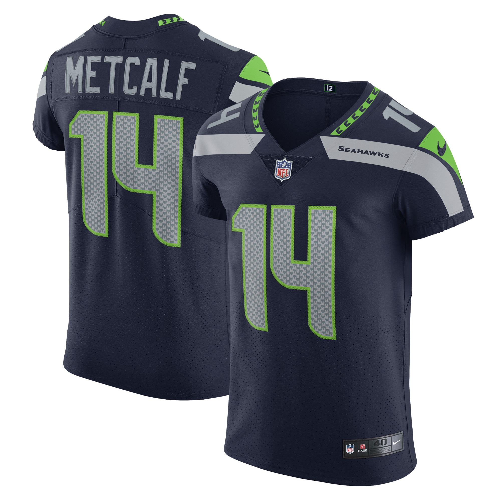 Men's Seattle Seahawks DK Metcalf College Navy Vapor Elite Player Jersey JS7321 Saliibo