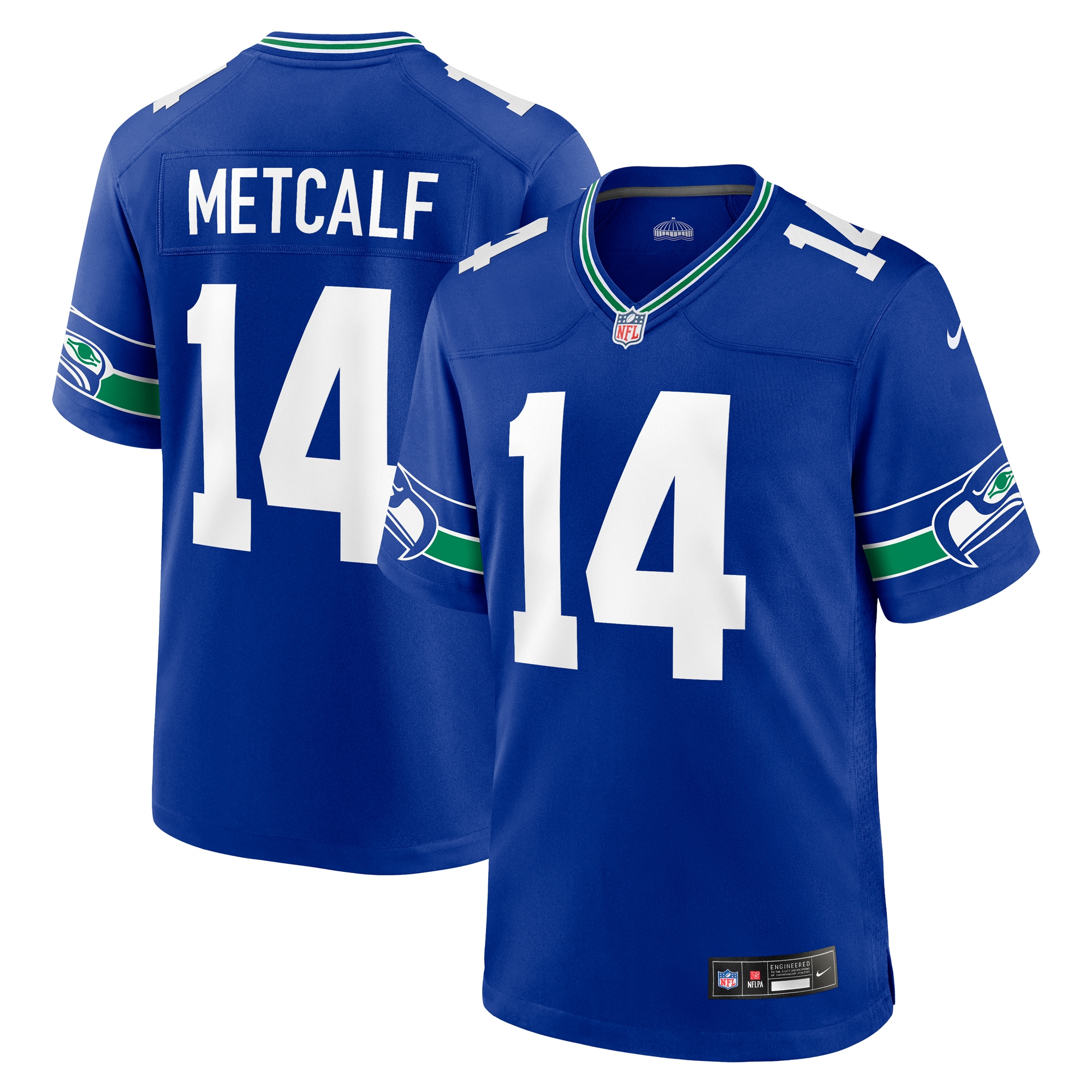 Men's Seattle Seahawks DK Metcalf Royal Throwback Player Game Jersey JS5964 Saliibo