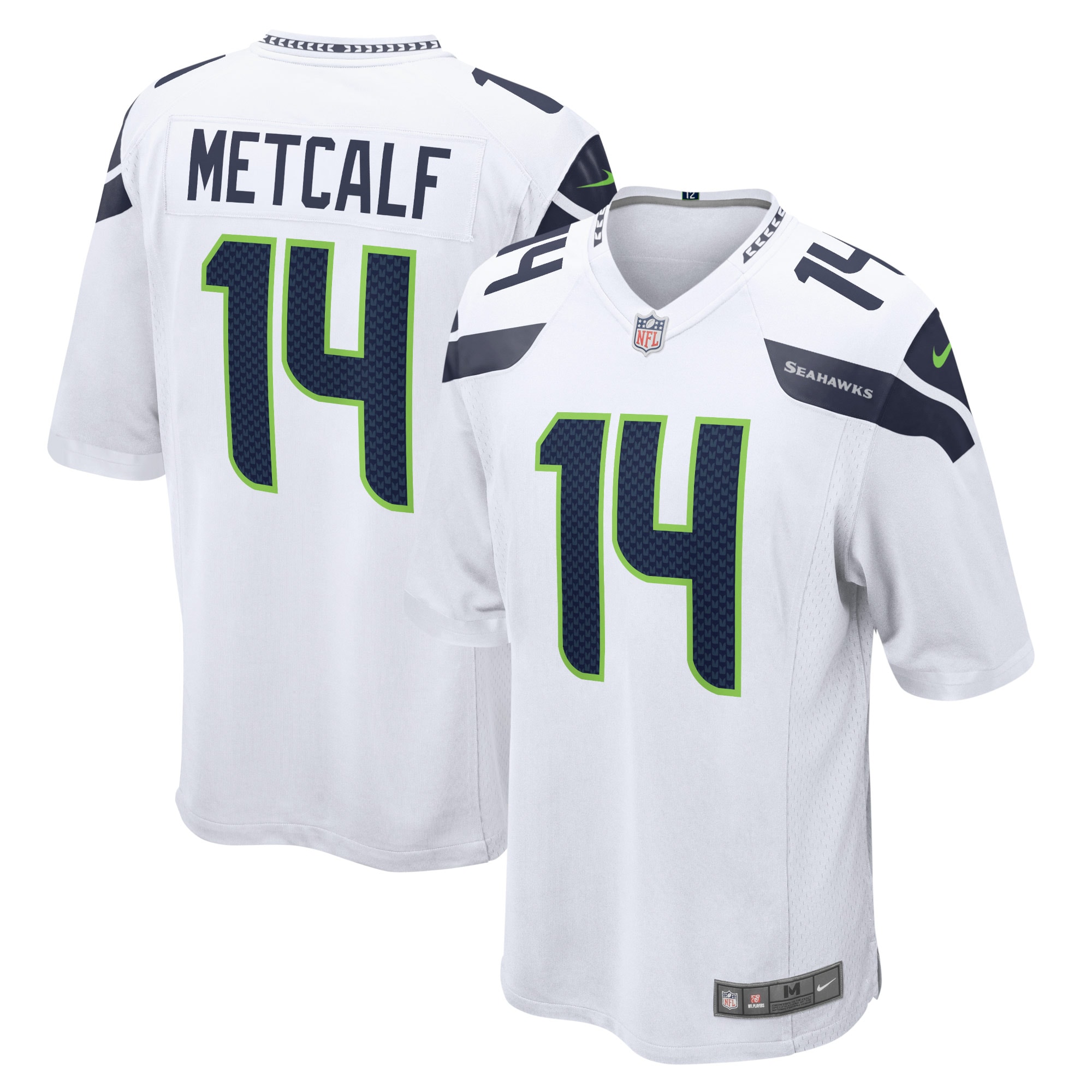 Men's Seattle Seahawks DK Metcalf White Game Jersey JS6660 Saliibo