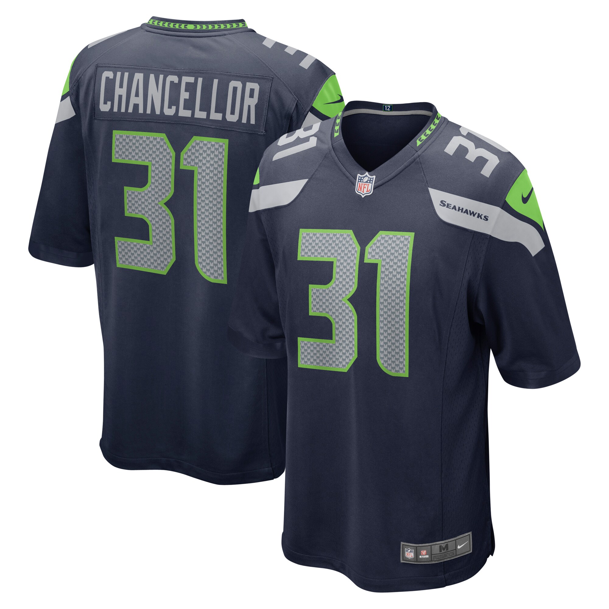 Men's Seattle Seahawks Kam Chancellor College Navy Retired Player Game Jersey JS4281 Saliibo