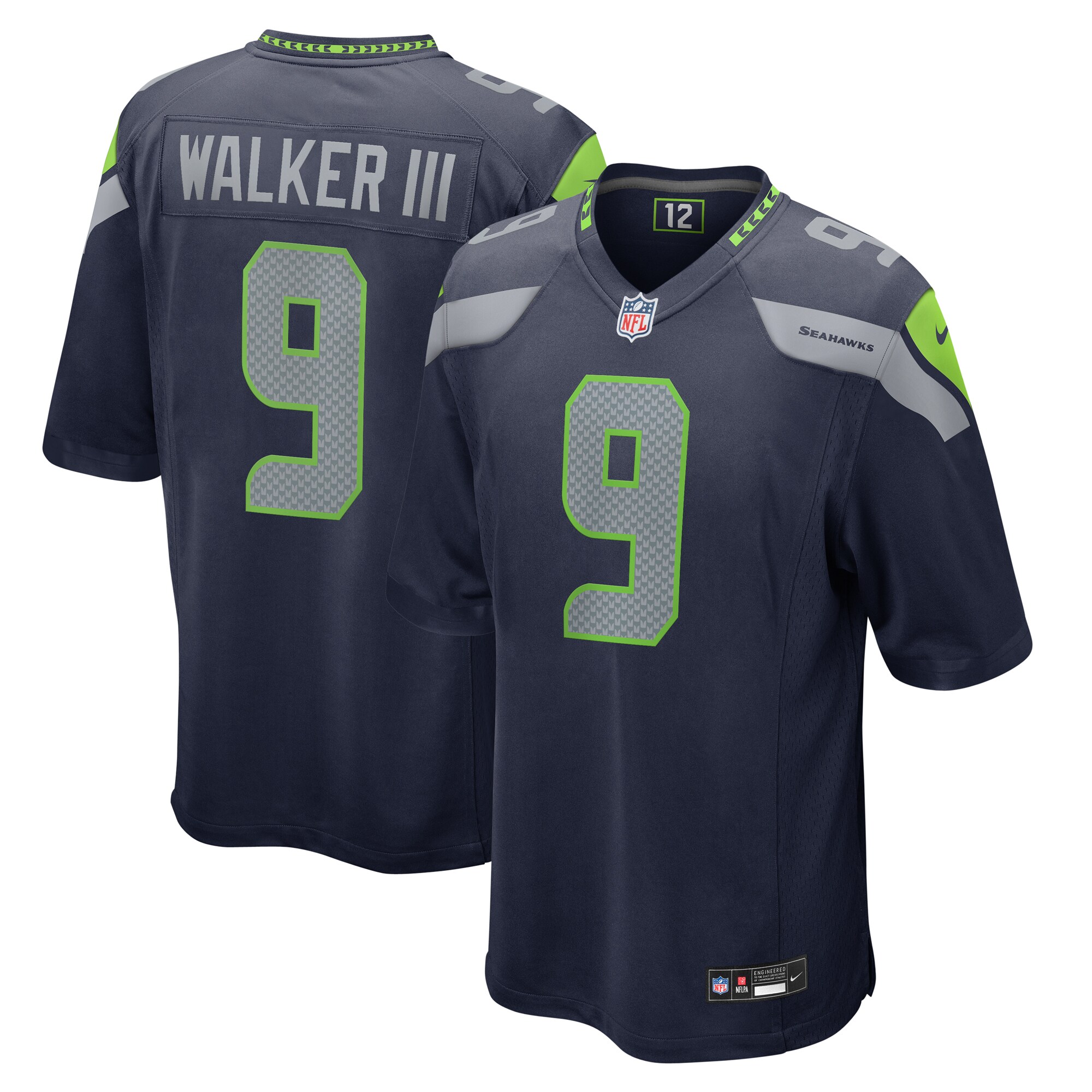 Men's Seattle Seahawks Kenneth Walker III College Navy Team Game Jersey JS5787 Saliibo