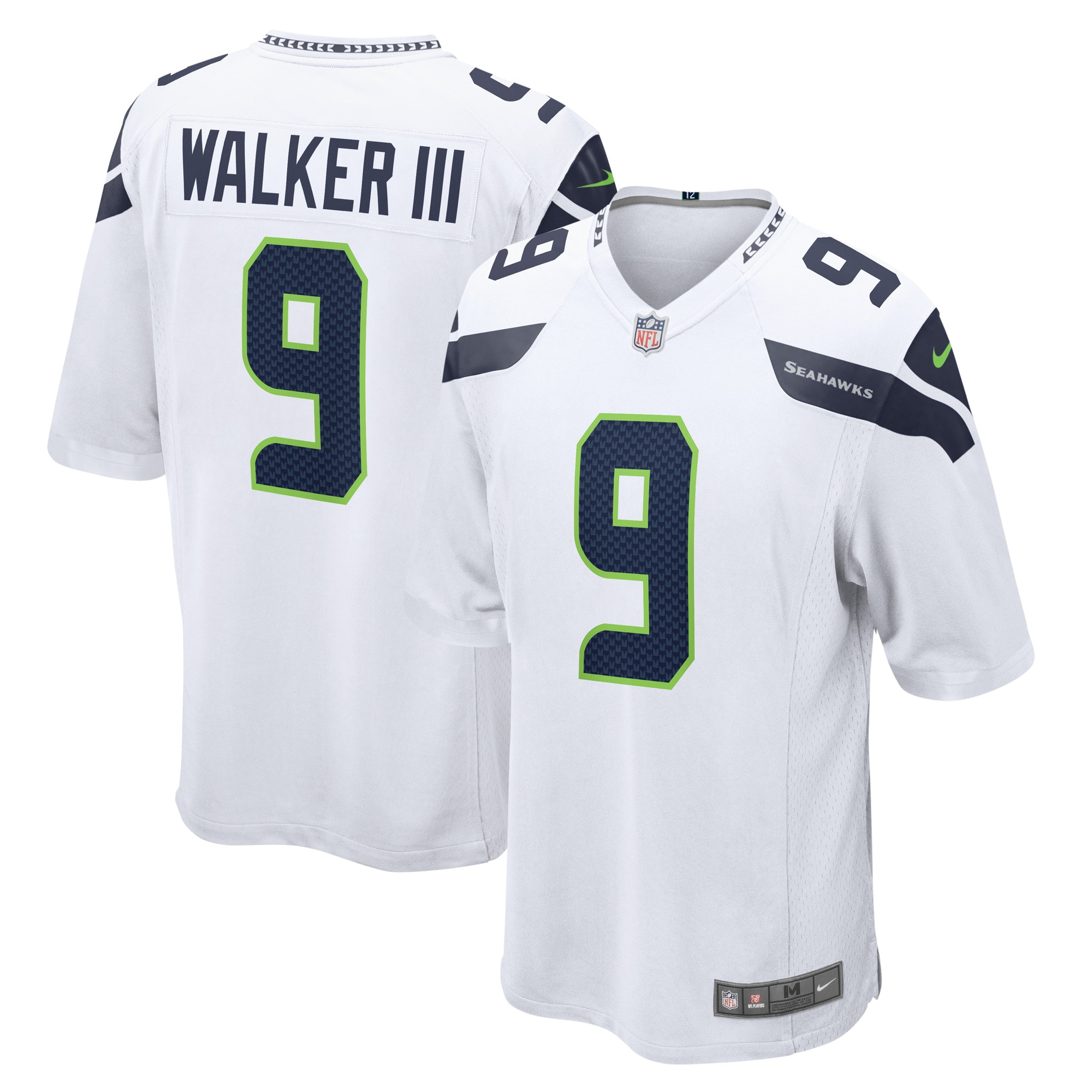 Men's Seattle Seahawks Kenneth Walker III White Away Game Player Jersey JS5612 Saliibo