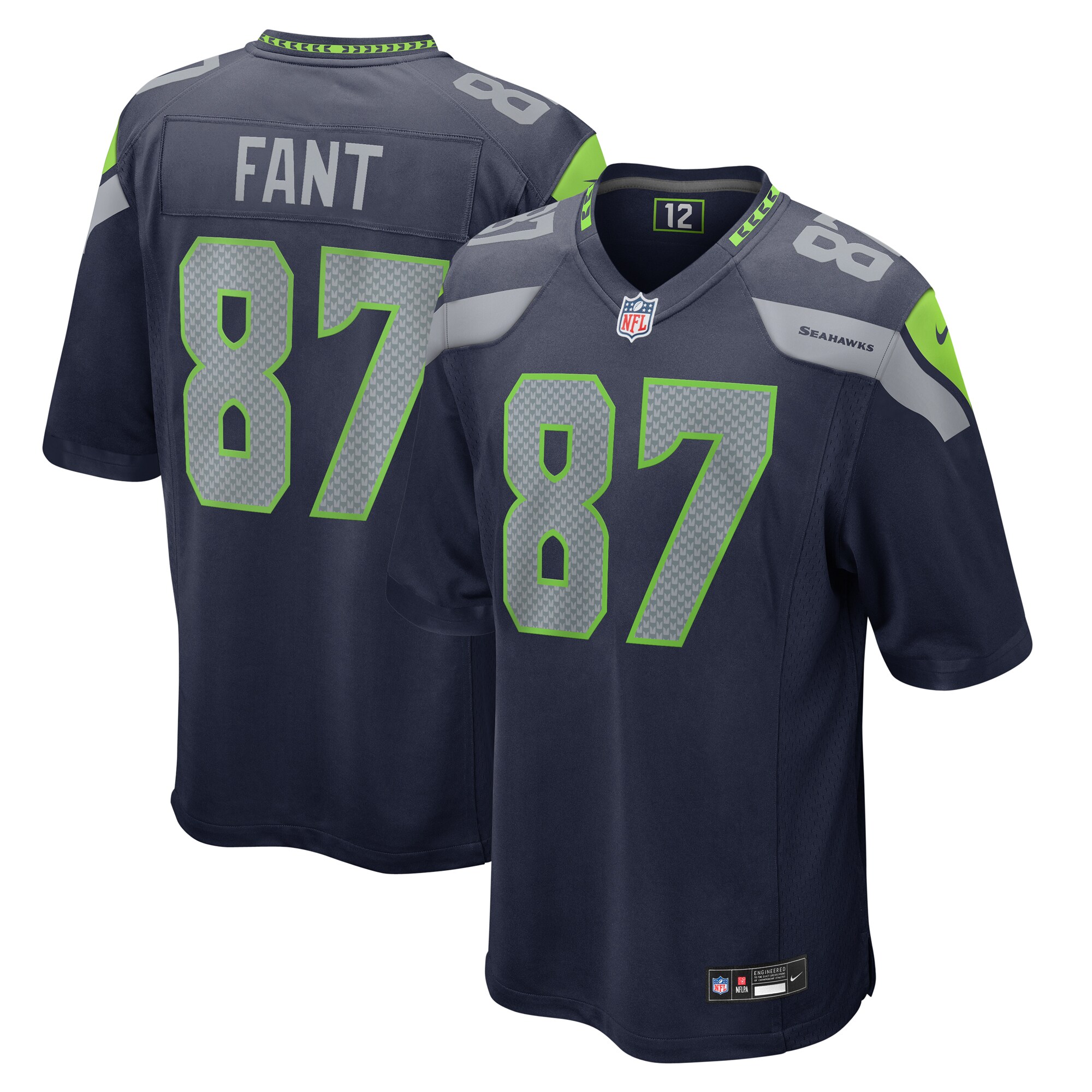 Men's Seattle Seahawks Noah Fant College Navy Game Jersey JS8953 Saliibo