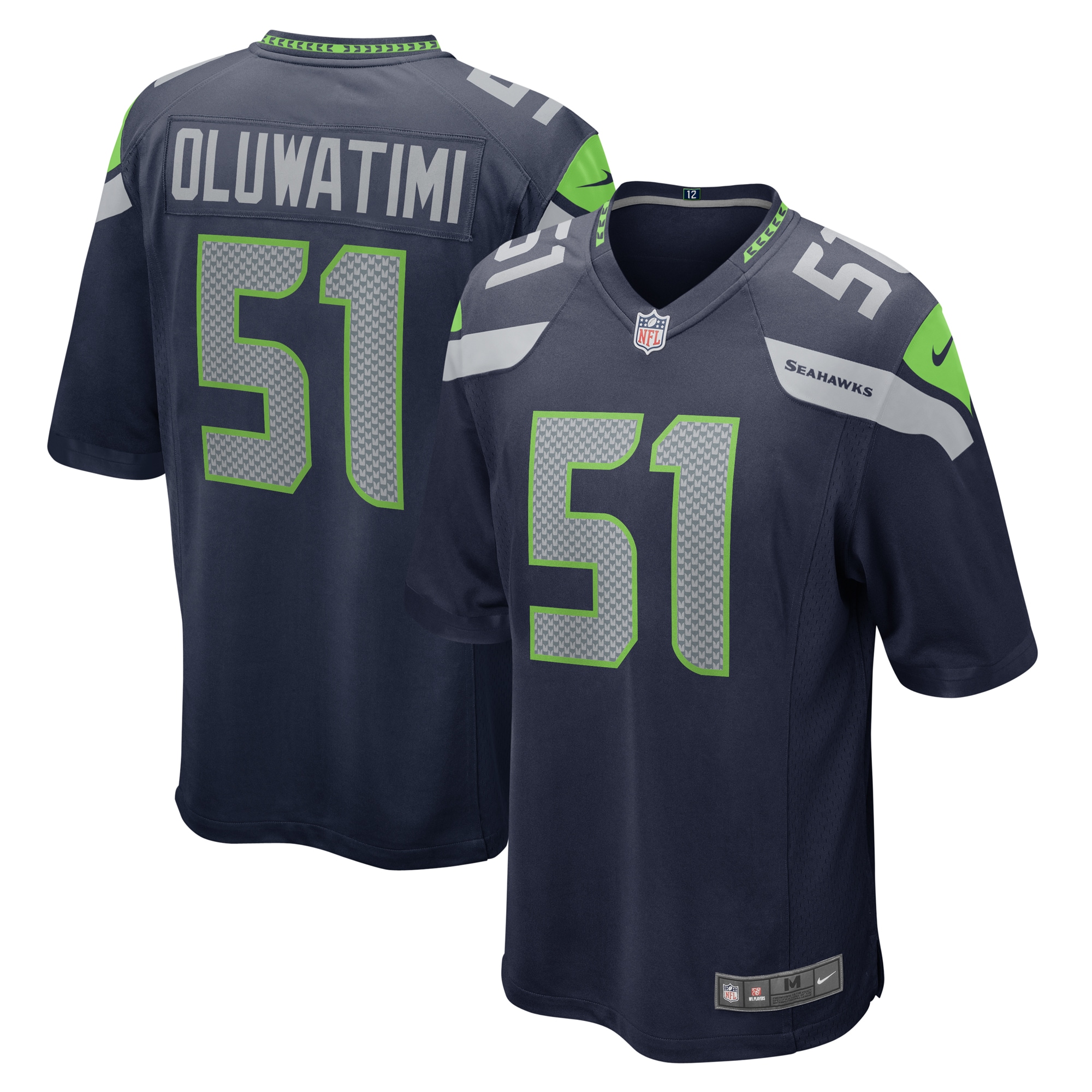 Men's Seattle Seahawks Olusegun Oluwatimi College Navy Game Jersey JS4683 Saliibo
