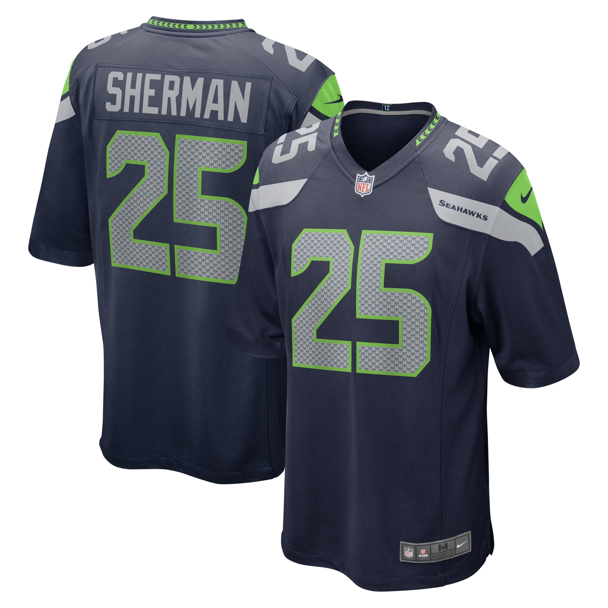 Men's Seattle Seahawks Richard Sherman College Navy Retired Game Jersey JS6120 Saliibo
