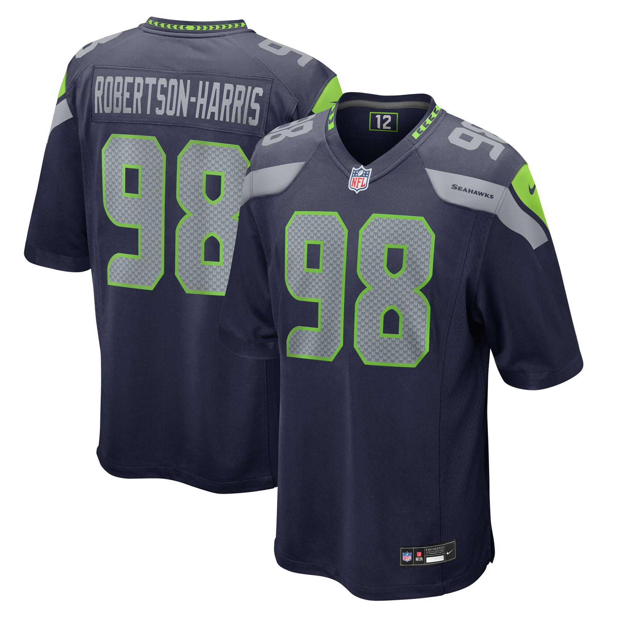 Men's Seattle Seahawks Roy Robertson-Harris College Navy Team Game Jersey JS9152 Saliibo