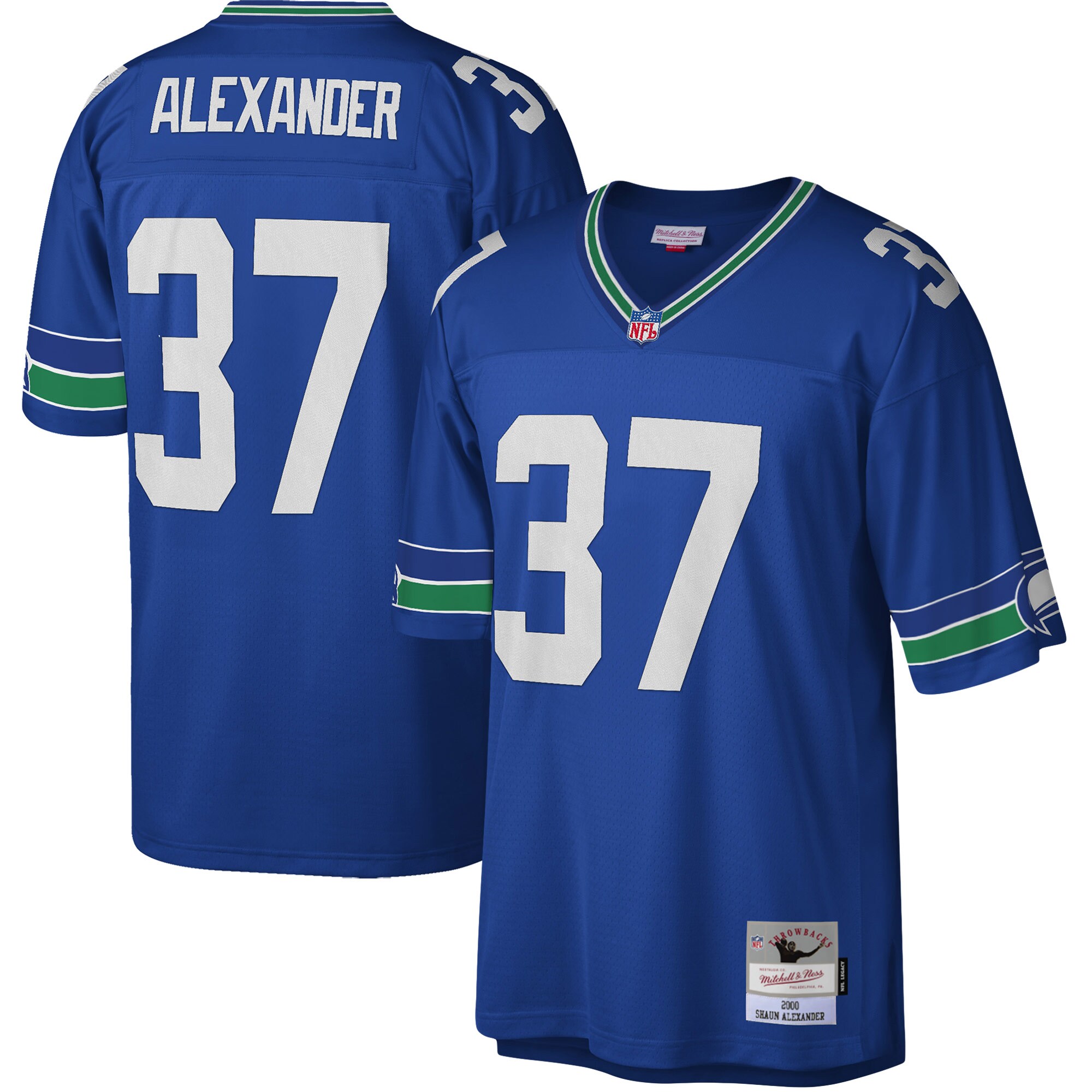 Men's Seattle Seahawks Shaun Alexander Mitchell & Ness Royal Legacy Jersey JS7476 Saliibo