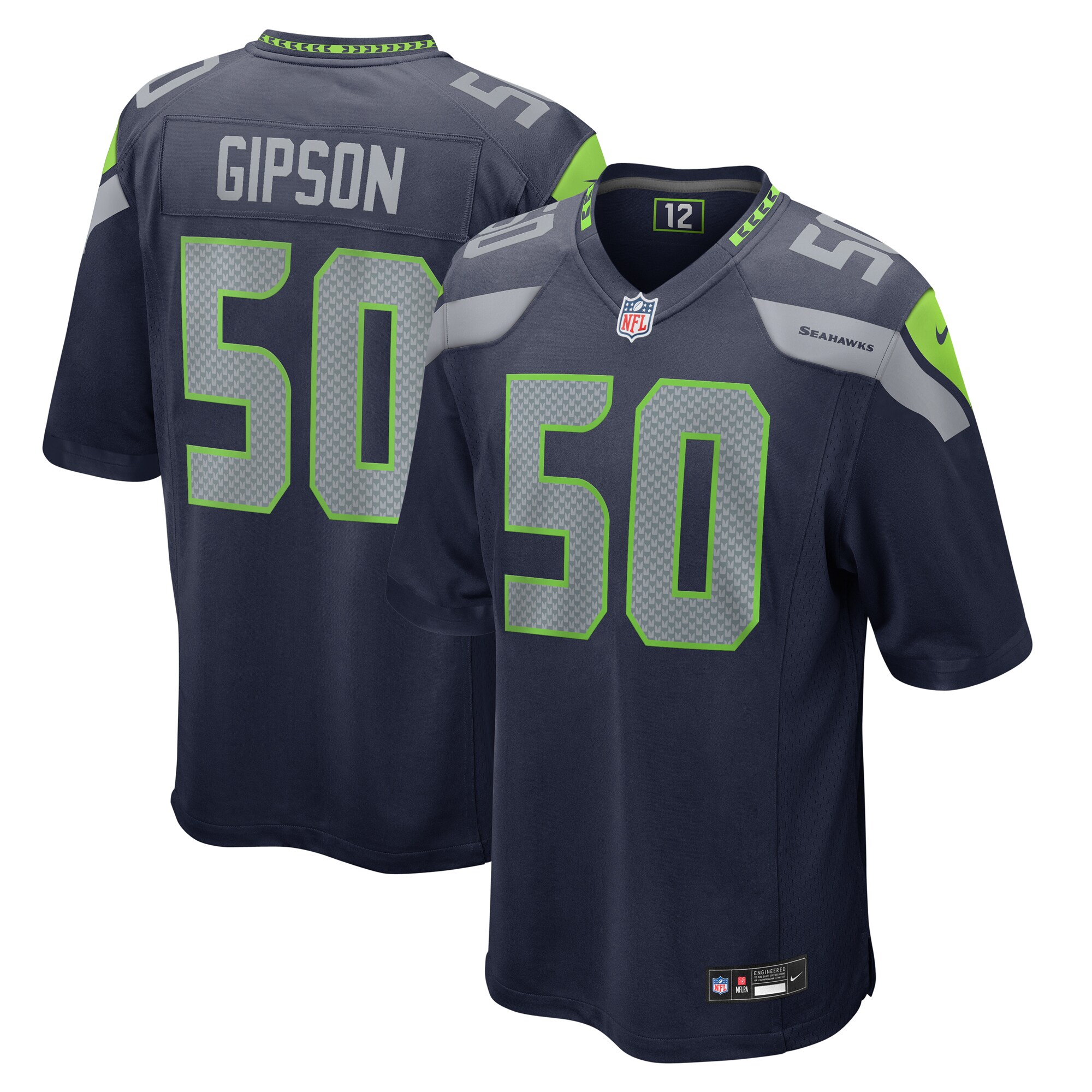 Men's Seattle Seahawks Trevis Gipson College Navy Game Jersey JS5379 Saliibo