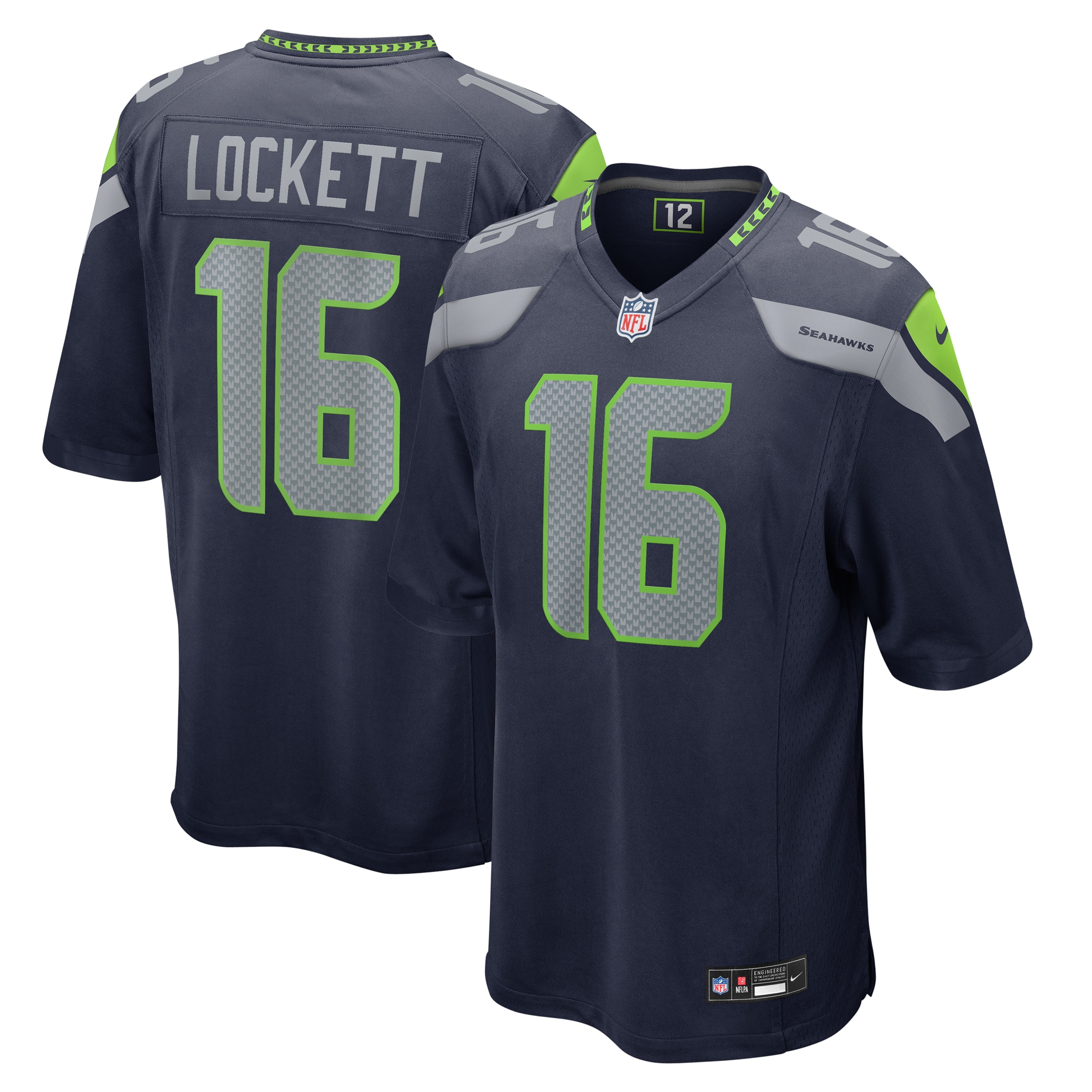 Men's Seattle Seahawks Tyler Lockett College Navy Game Jersey JS2650 Saliibo