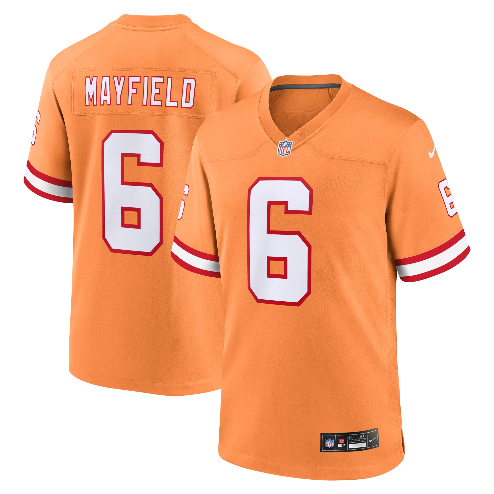 Men's Tampa Bay Buccaneers Baker Mayfield Orange Throwback Game Jersey JS4839 Saliibo