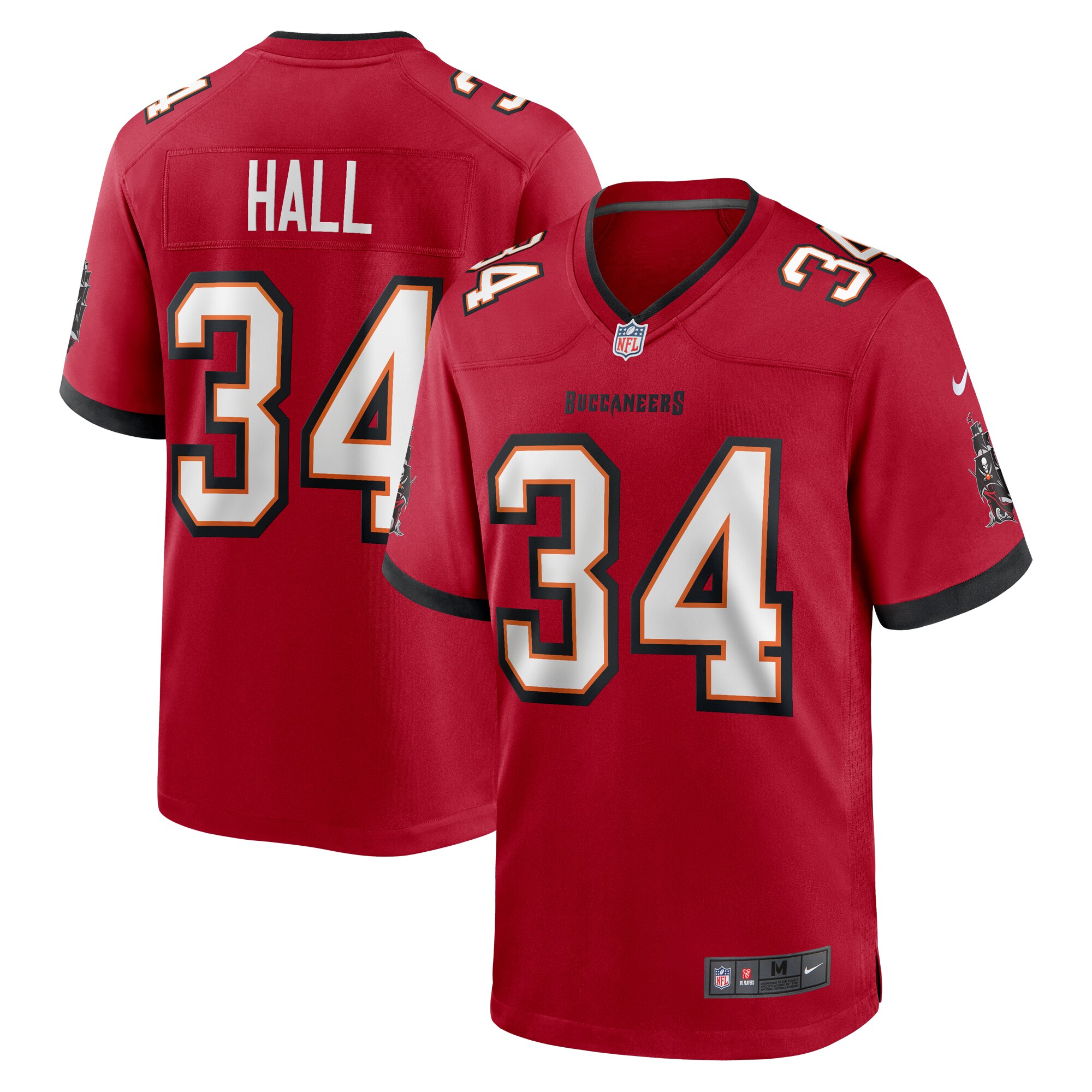 Men's Tampa Bay Buccaneers Bryce Hall Red Team Game Jersey JS4380 Saliibo