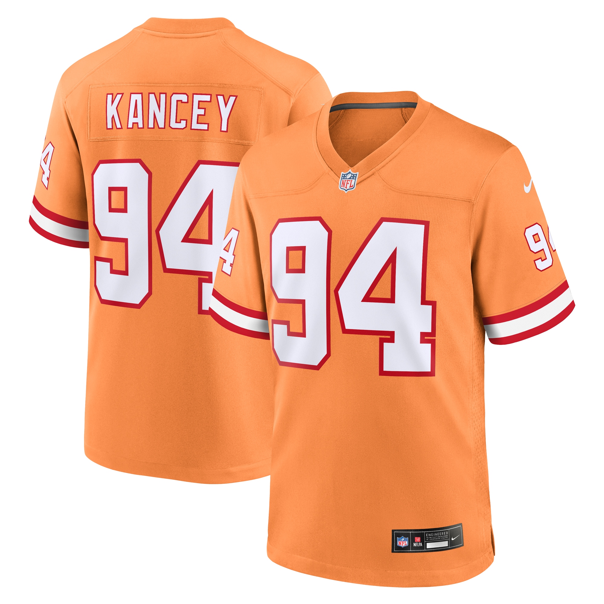 Men's Tampa Bay Buccaneers Calijah Kancey Orange Alternate Team Game Jersey JS6623 Saliibo