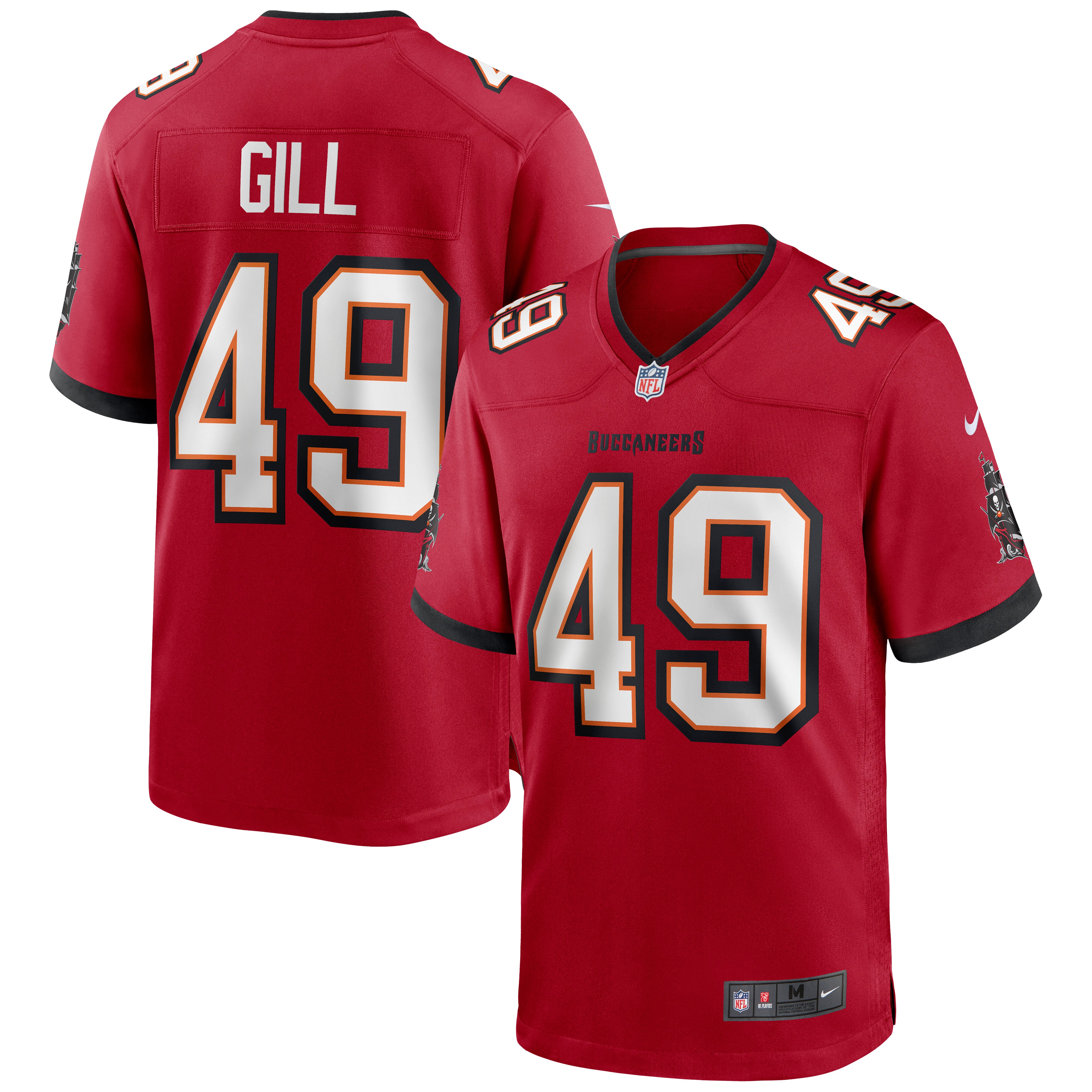 Men's Tampa Bay Buccaneers Cam Gill Red Game Jersey JS2016 Saliibo