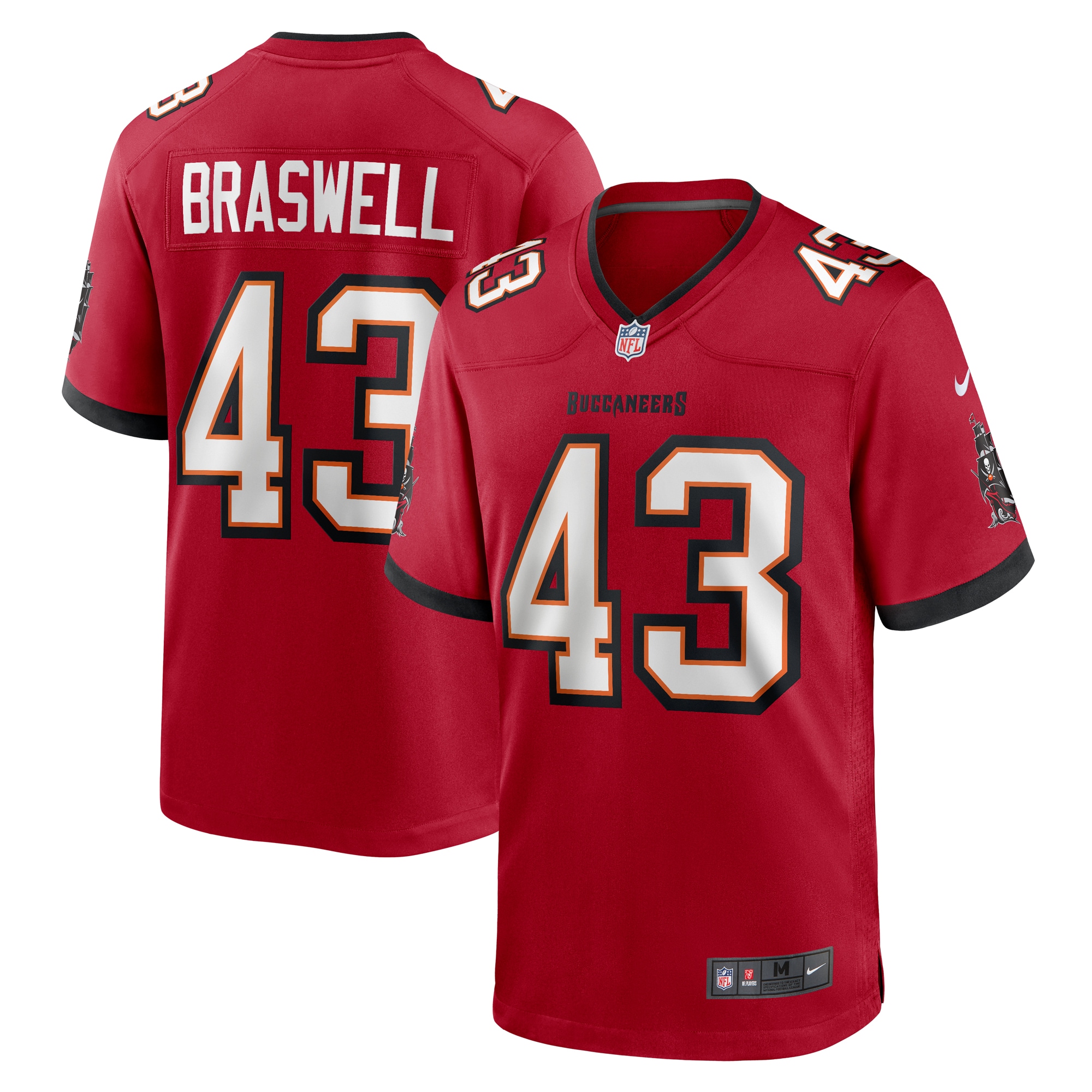 Men's Tampa Bay Buccaneers Chris Braswell Red Game Jersey JS1211 Saliibo