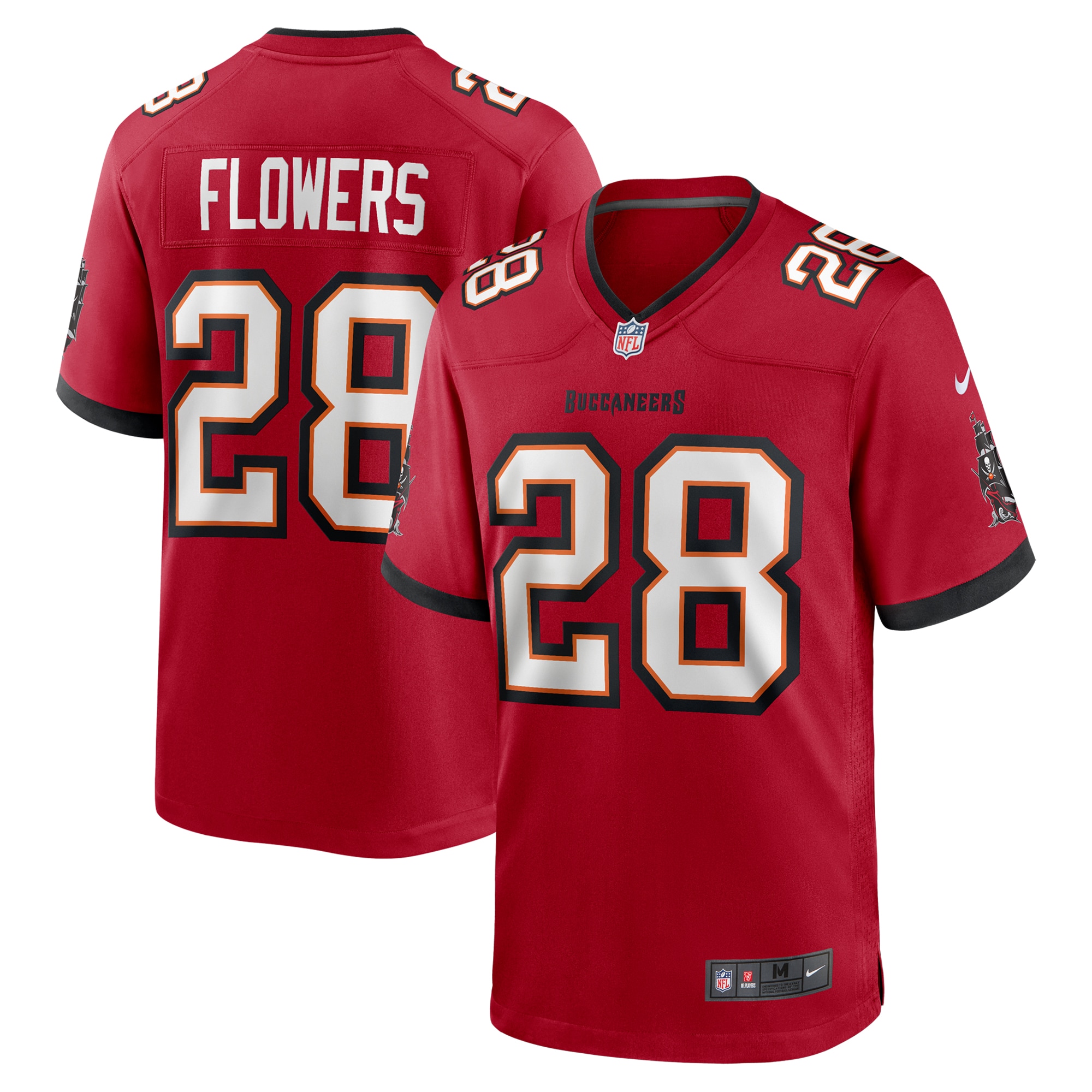Men's Tampa Bay Buccaneers Dallis Flowers Red Game Jersey JS9320 Saliibo