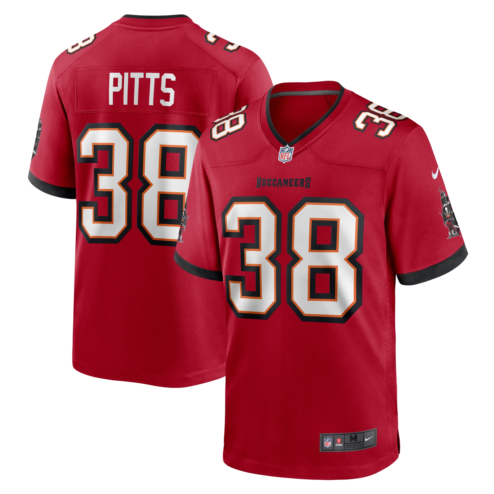 Men's Tampa Bay Buccaneers Derrek Pitts Red Game Jersey JS3526 Saliibo