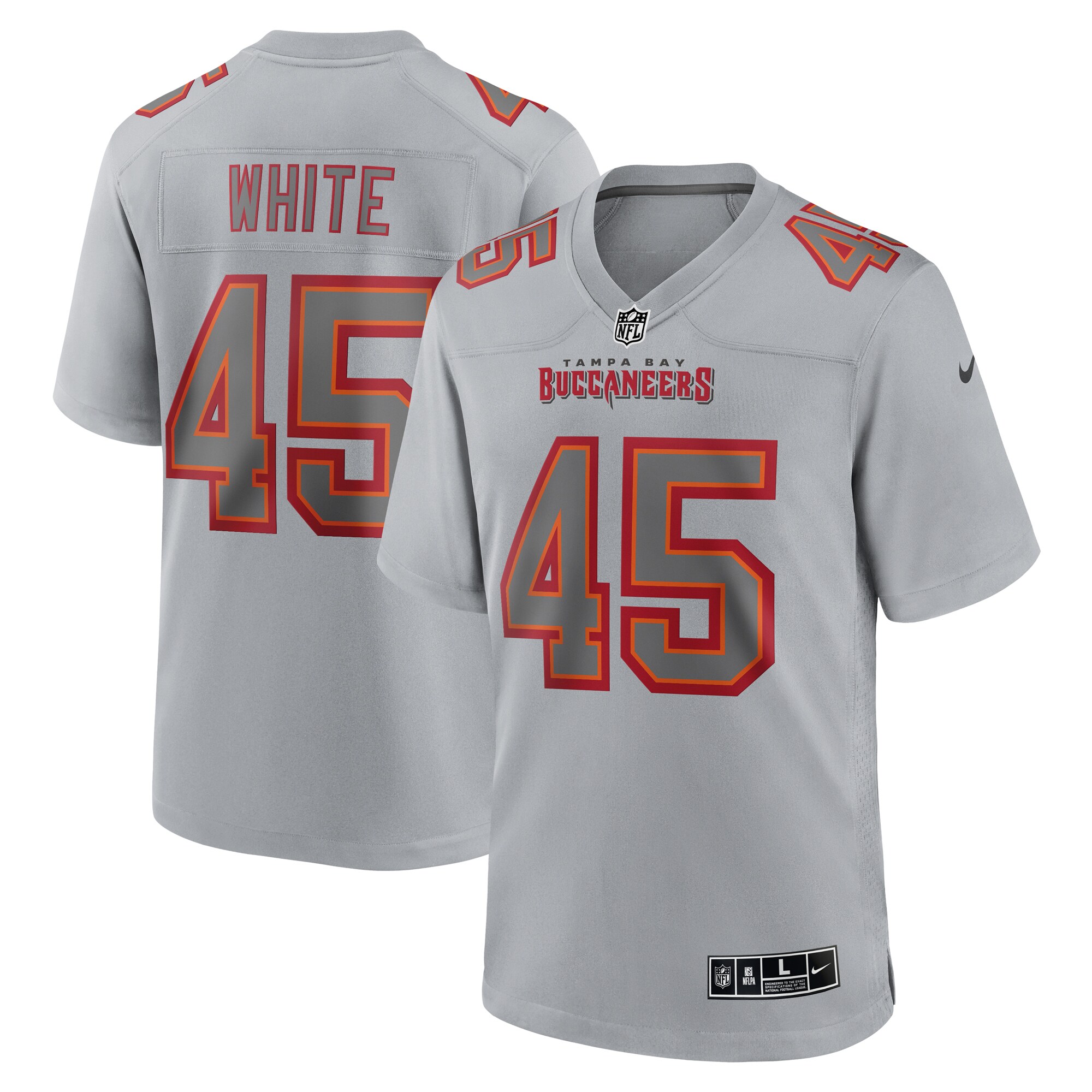 Men's Tampa Bay Buccaneers Devin White Gray Atmosphere Fashion Game Jersey JS6638 Saliibo