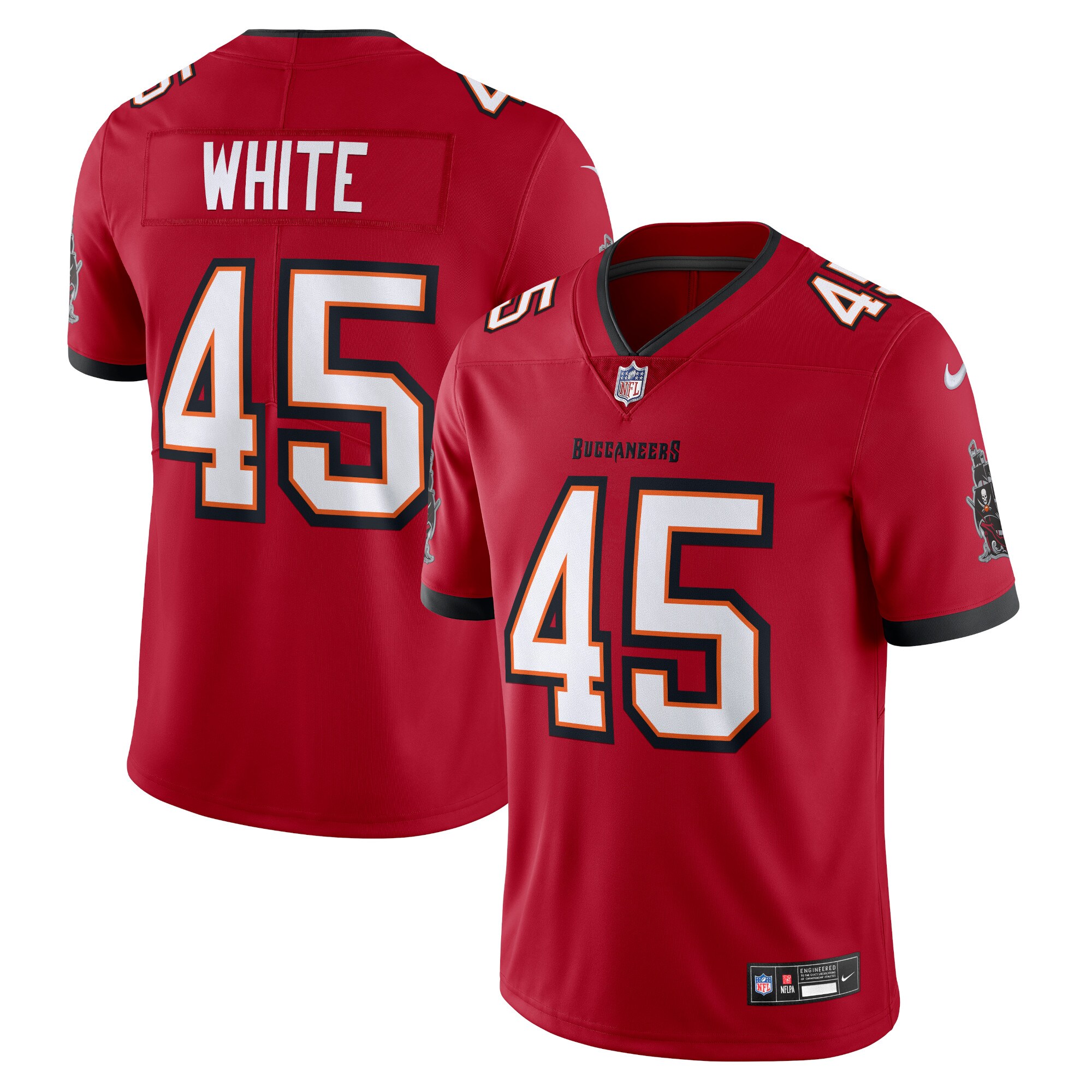 Men's Tampa Bay Buccaneers Devin White Red Vapor Untouchable Limited Jersey JS2503 Saliibo