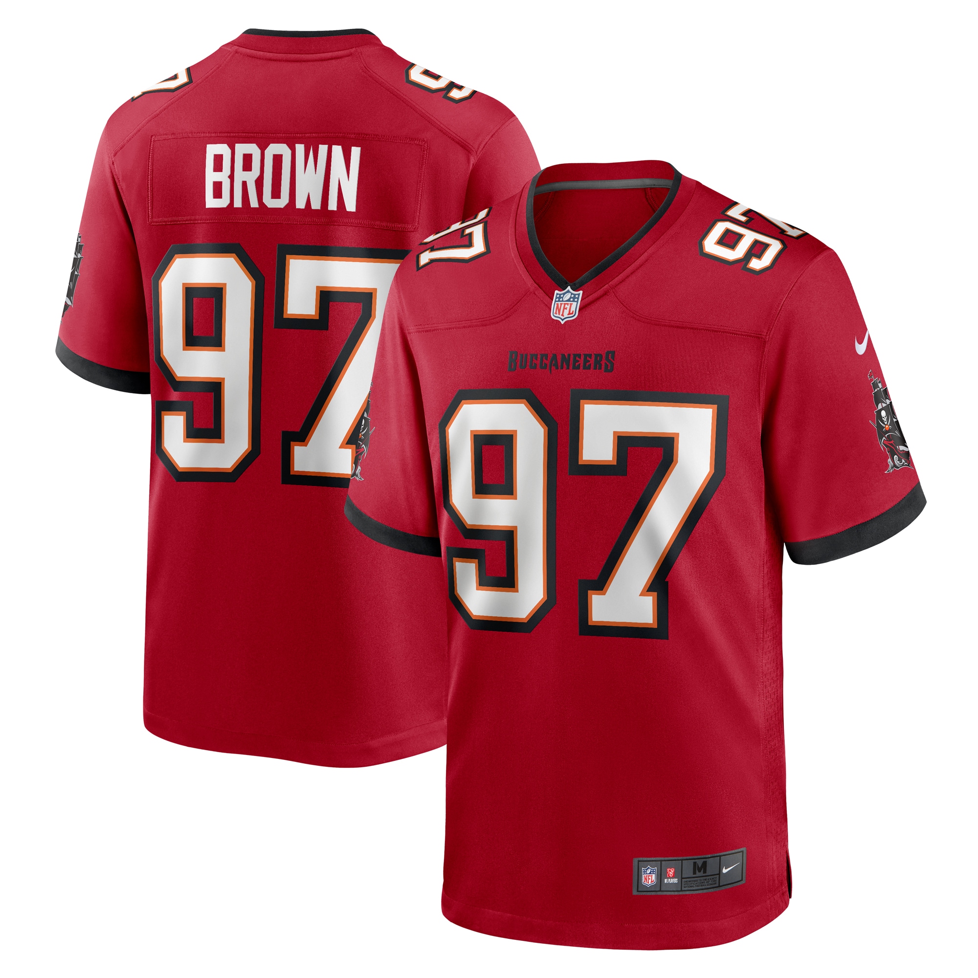 Men's Tampa Bay Buccaneers Earnest Brown IV Red Game Jersey JS9906 Saliibo