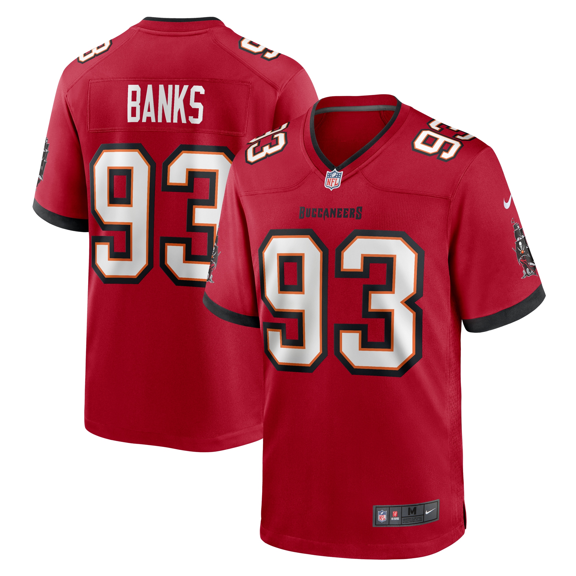 Men's Tampa Bay Buccaneers Eric Banks Red Game Jersey JS8517 Saliibo