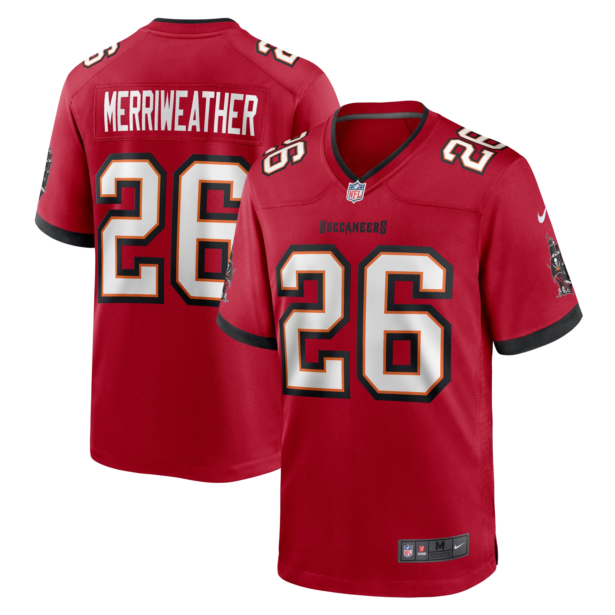 Men's Tampa Bay Buccaneers Kaevon Merriweather Red Game Jersey JS2678 Saliibo