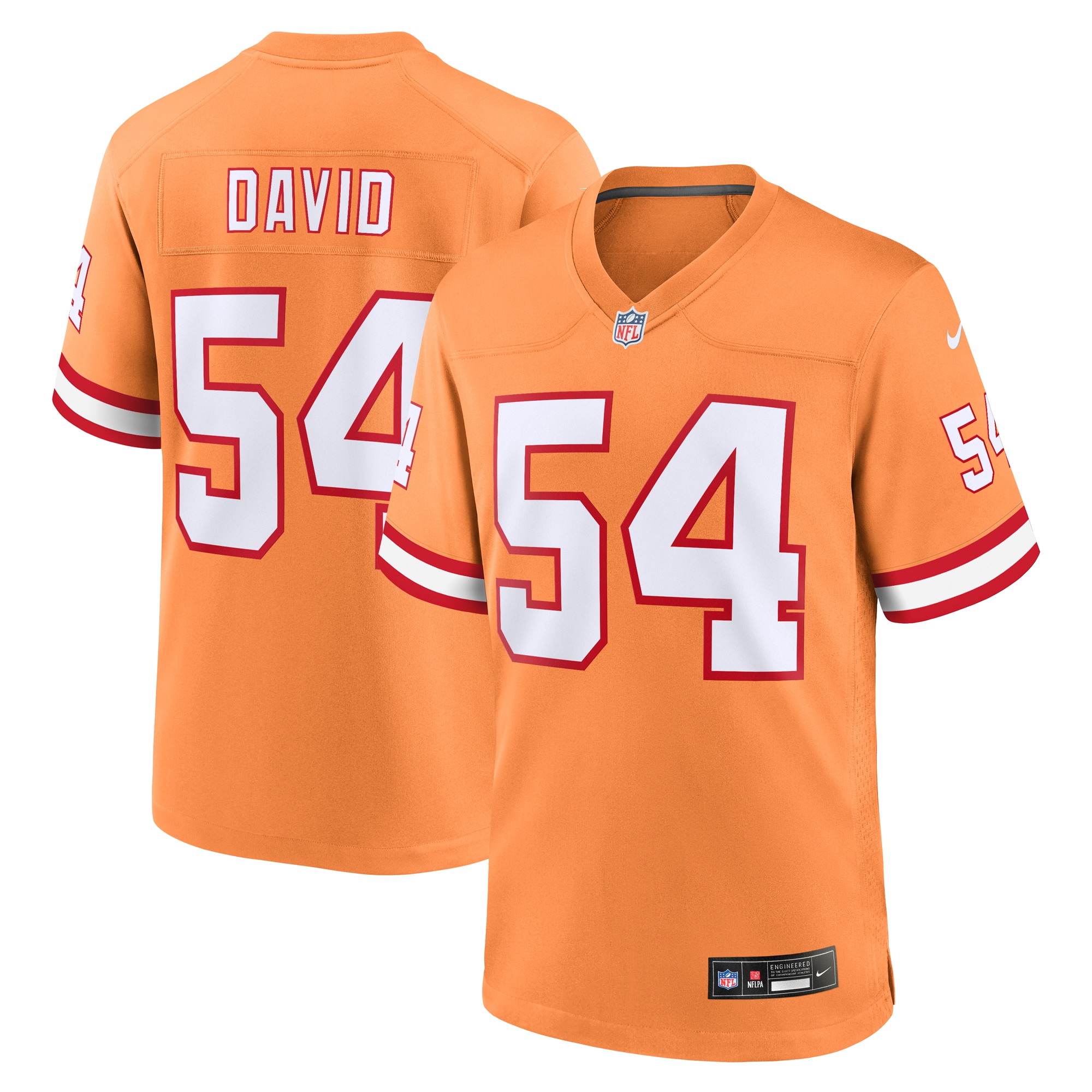 Men's Tampa Bay Buccaneers Lavonte David Orange Throwback Game Jersey JS3014 Saliibo