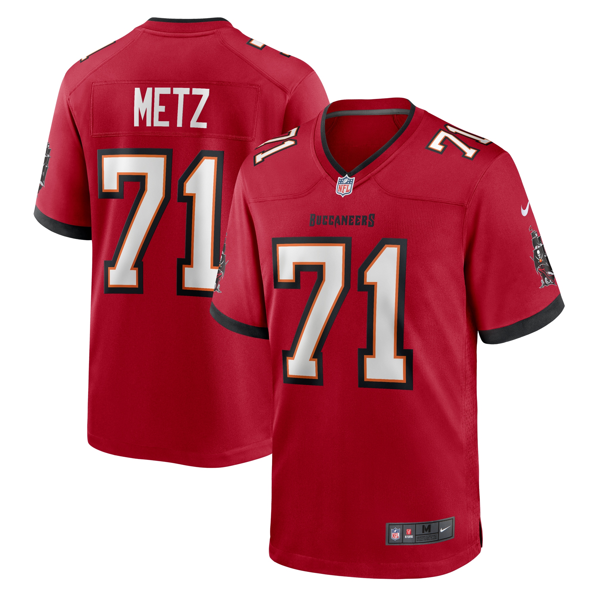 Men's Tampa Bay Buccaneers Lorenz Metz Red Game Jersey JS9387 Saliibo