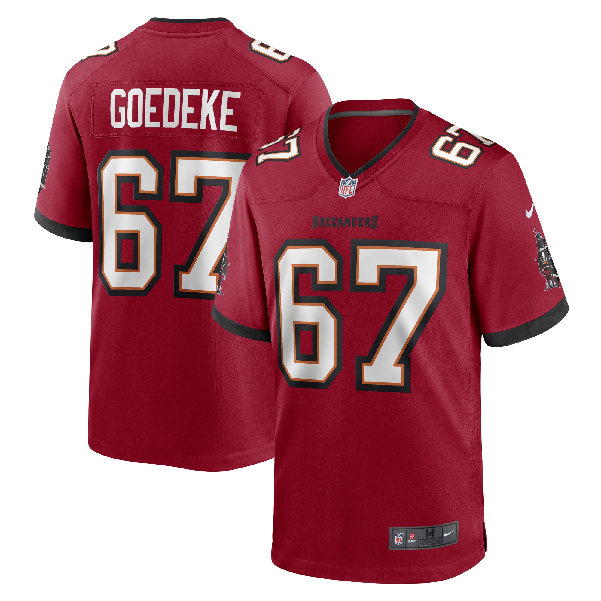 Men's Tampa Bay Buccaneers Luke Goedeke Red Game Player Jersey JS1428 Saliibo