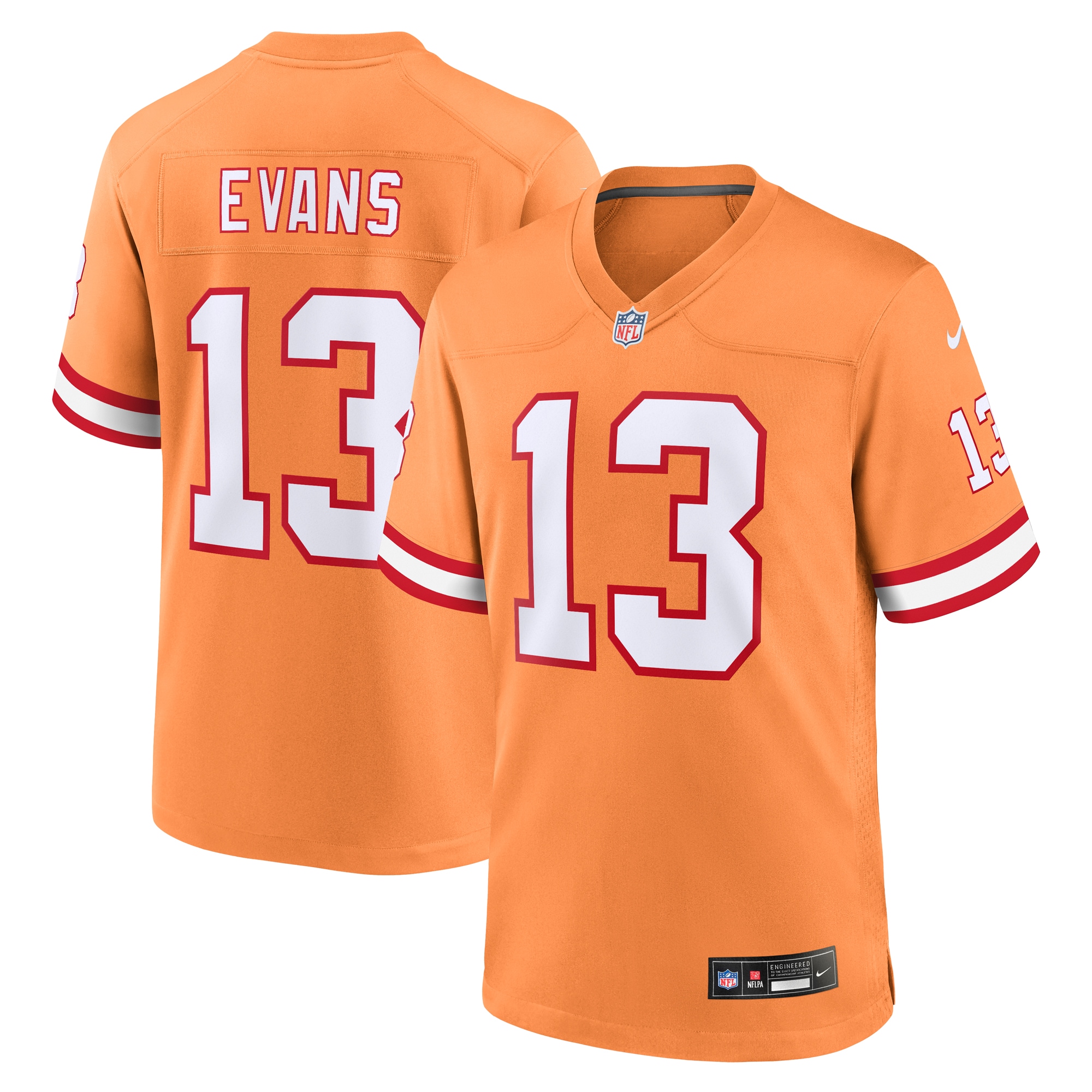 Men's Tampa Bay Buccaneers Mike Evans Orange Throwback Game Jersey JS9659 Saliibo