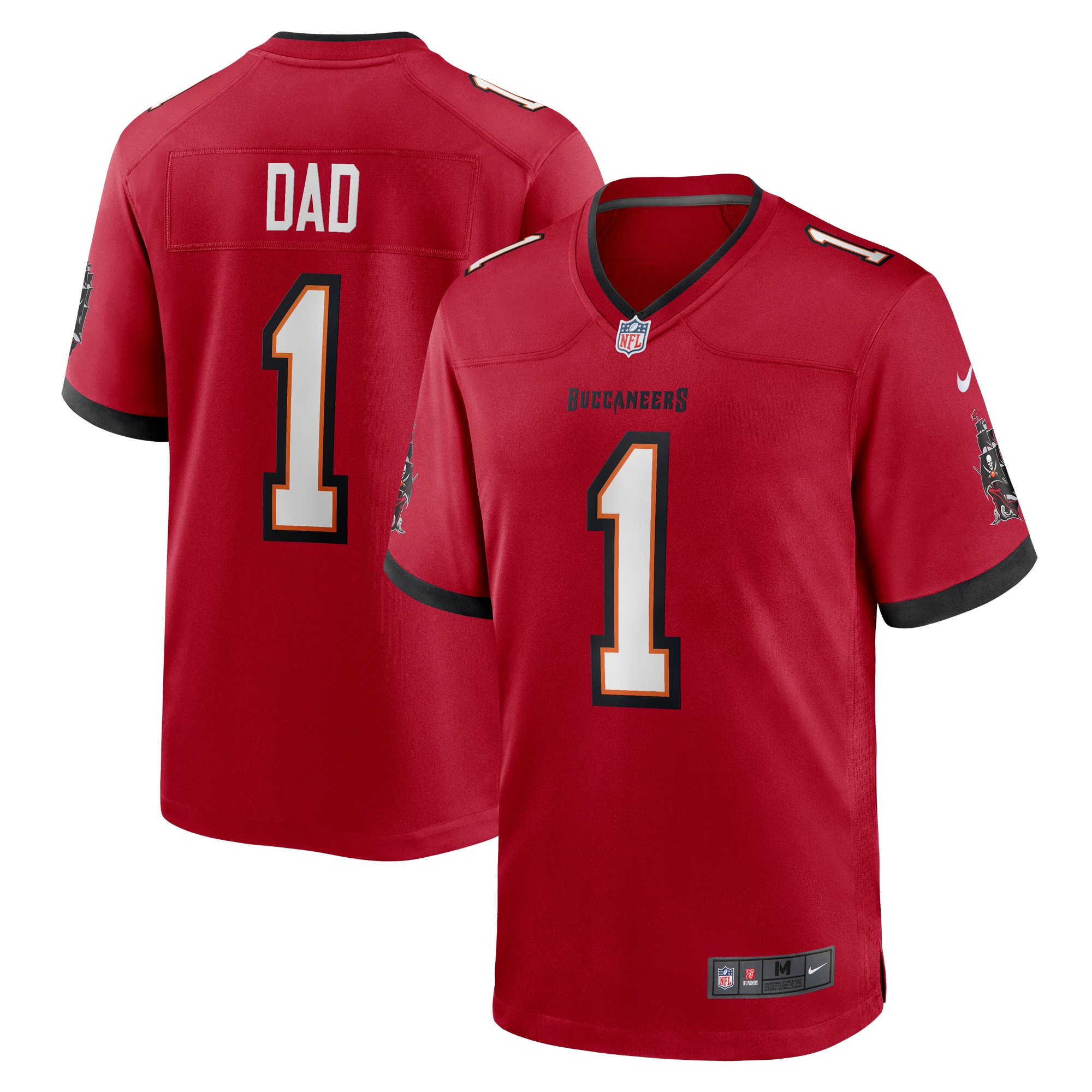 Men's Tampa Bay Buccaneers Number 1 Dad Red Game Jersey JS3310 Saliibo