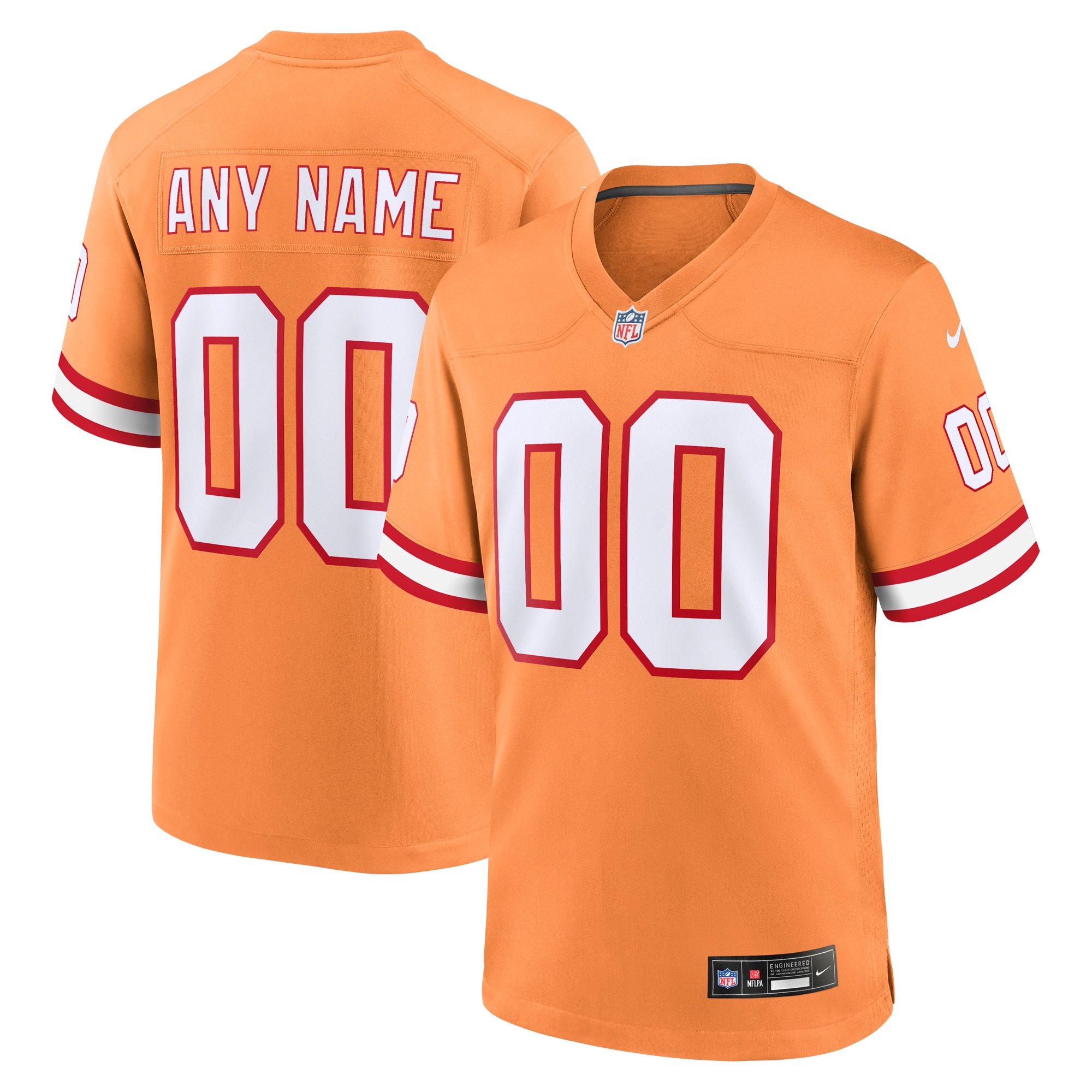 Men's Tampa Bay Buccaneers Orange Custom Throwback Game Jersey JS9952 Saliibo