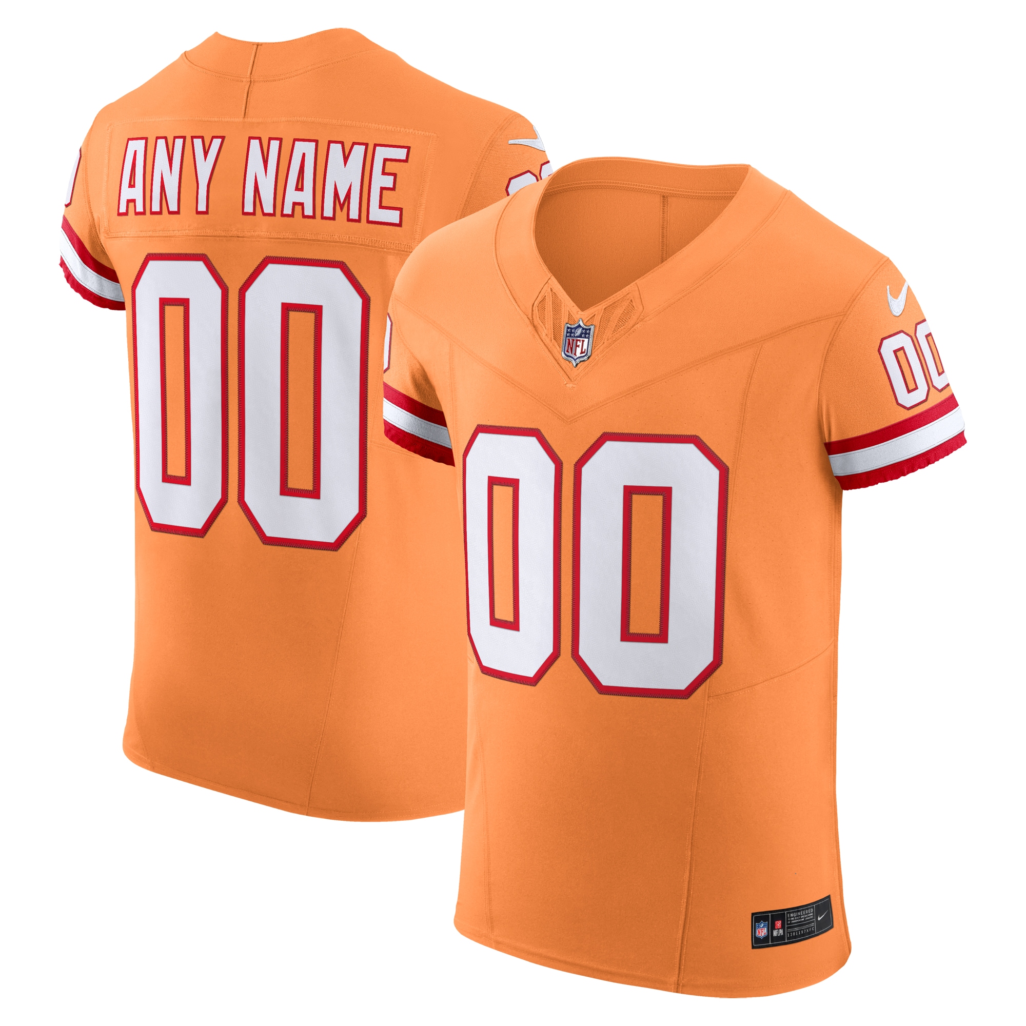 Men's Tampa Bay Buccaneers Orange Vapor F.U.S.E. Elite Custom Jersey JS5177 Saliibo