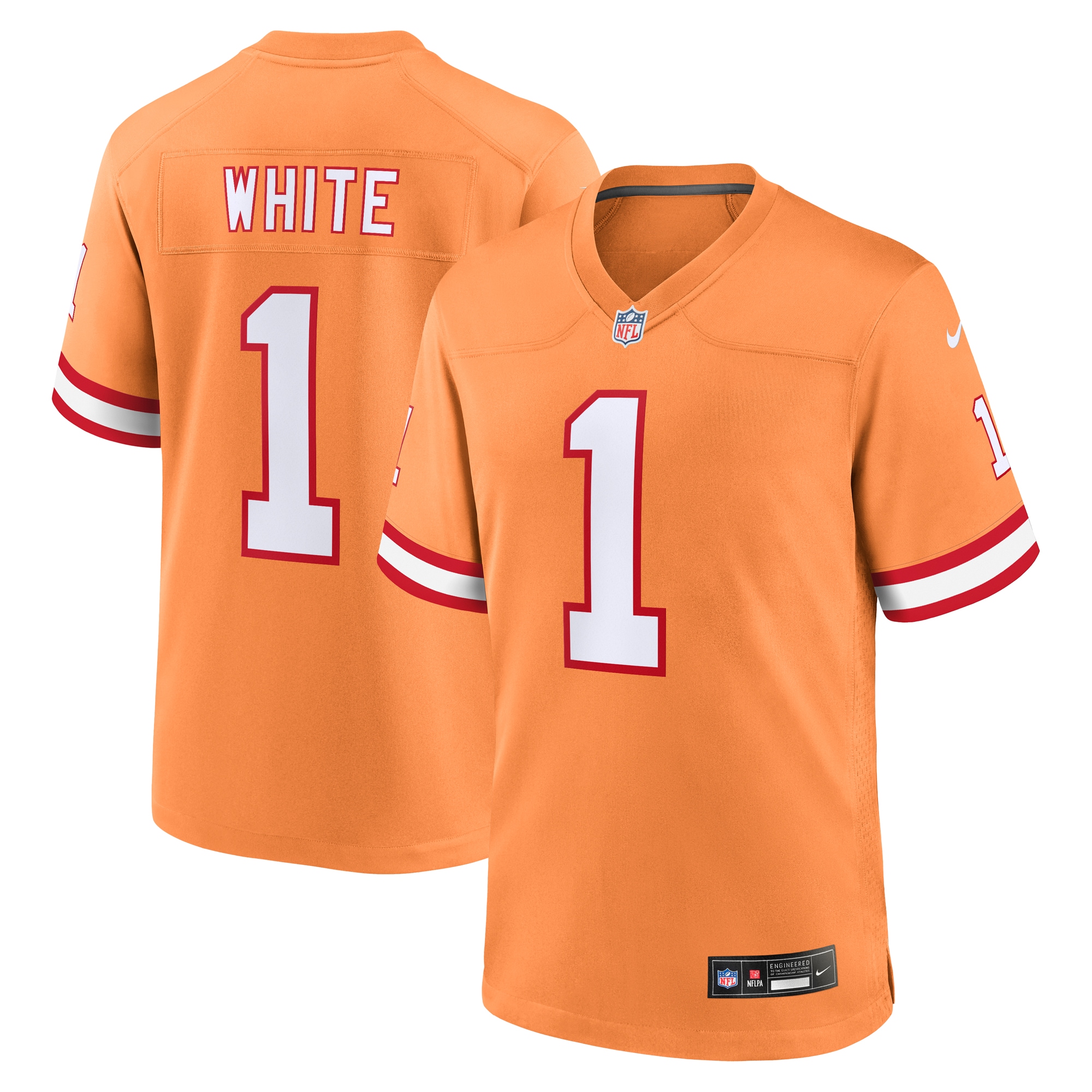 Men's Tampa Bay Buccaneers Rachaad White Orange Throwback Game Jersey JS7810 Saliibo