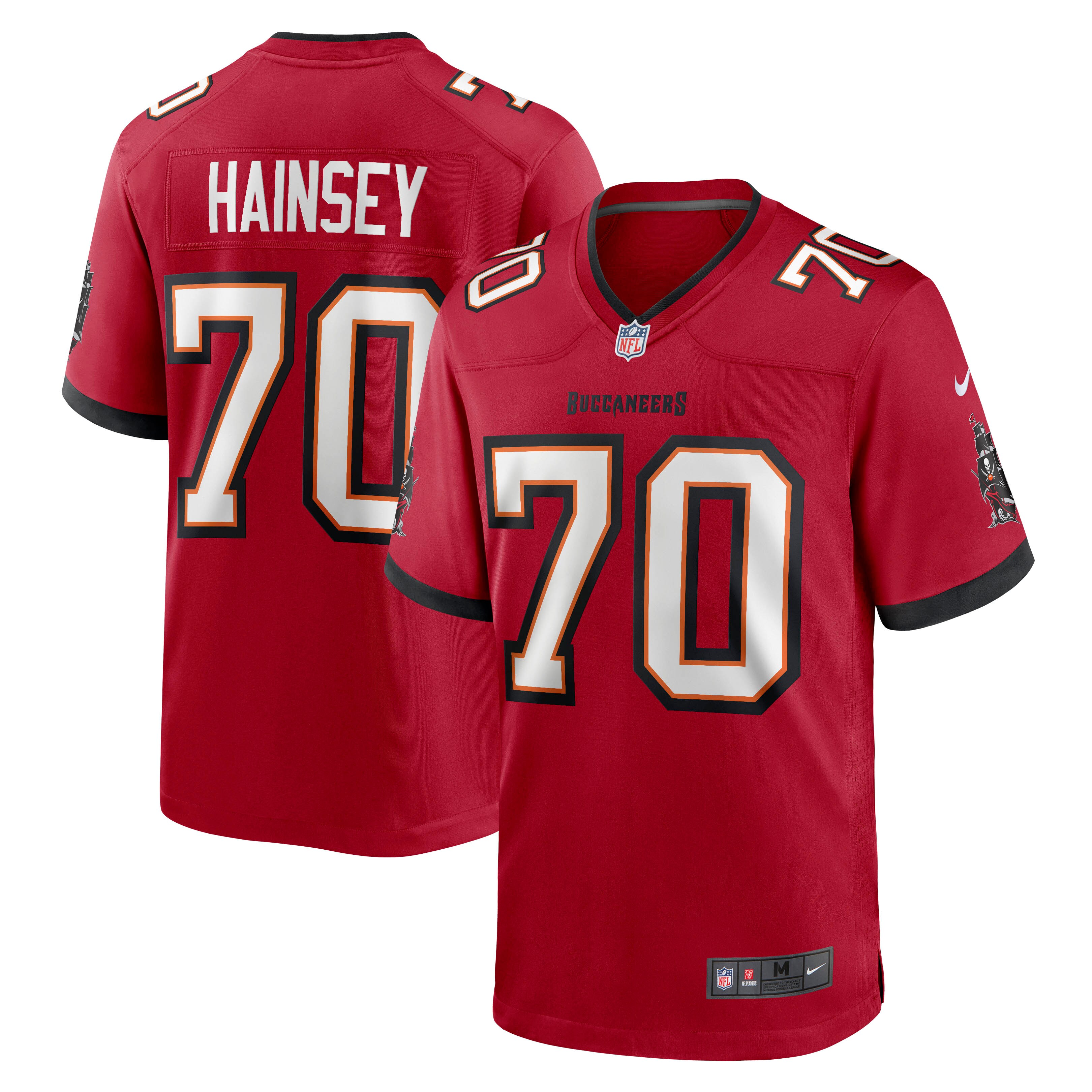 Men's Tampa Bay Buccaneers Robert Hainsey Red Game Jersey JS5550 Saliibo