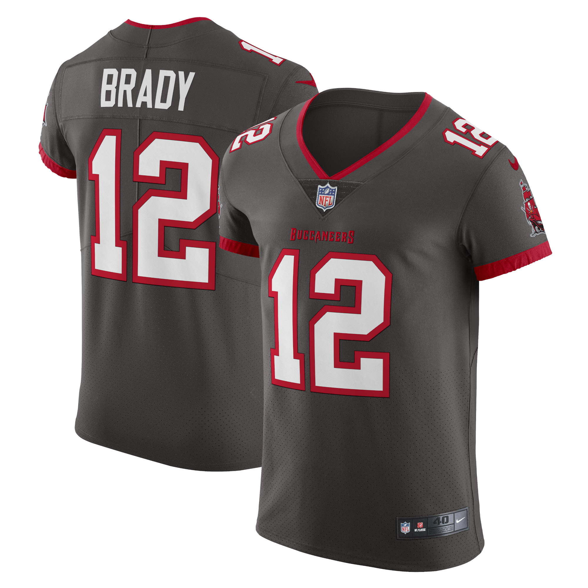 Men's Tampa Bay Buccaneers Tom Brady Pewter Alternate Vapor Elite Jersey JS3421 Saliibo