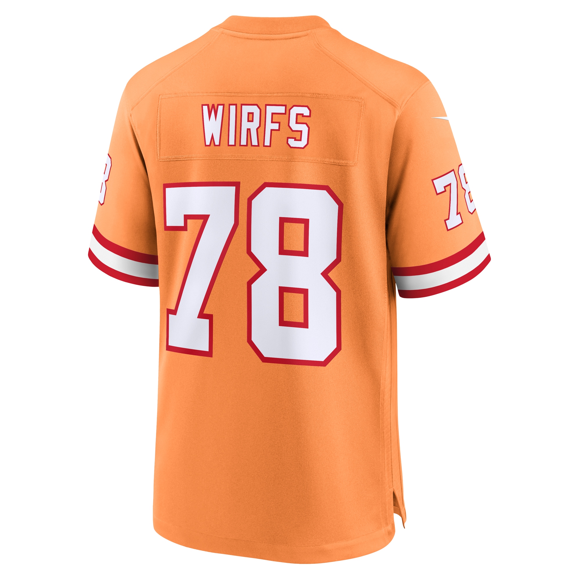 Men's Tampa Bay Buccaneers Tristan Wirfs Orange Throwback Game Jersey JS3013 Saliibo - Image 3