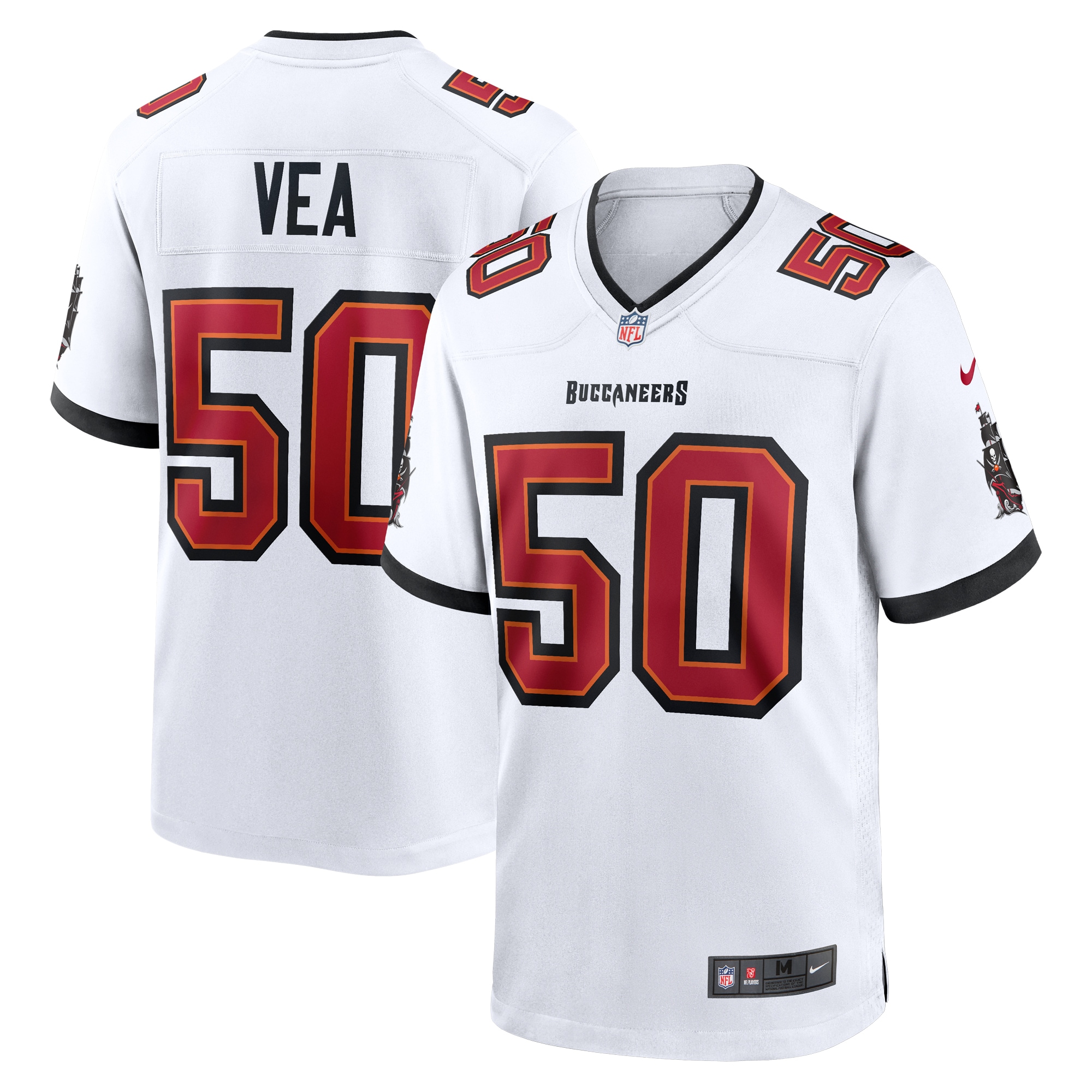 Men's Tampa Bay Buccaneers Vita Vea White White Game Jersey JS2203 Saliibo