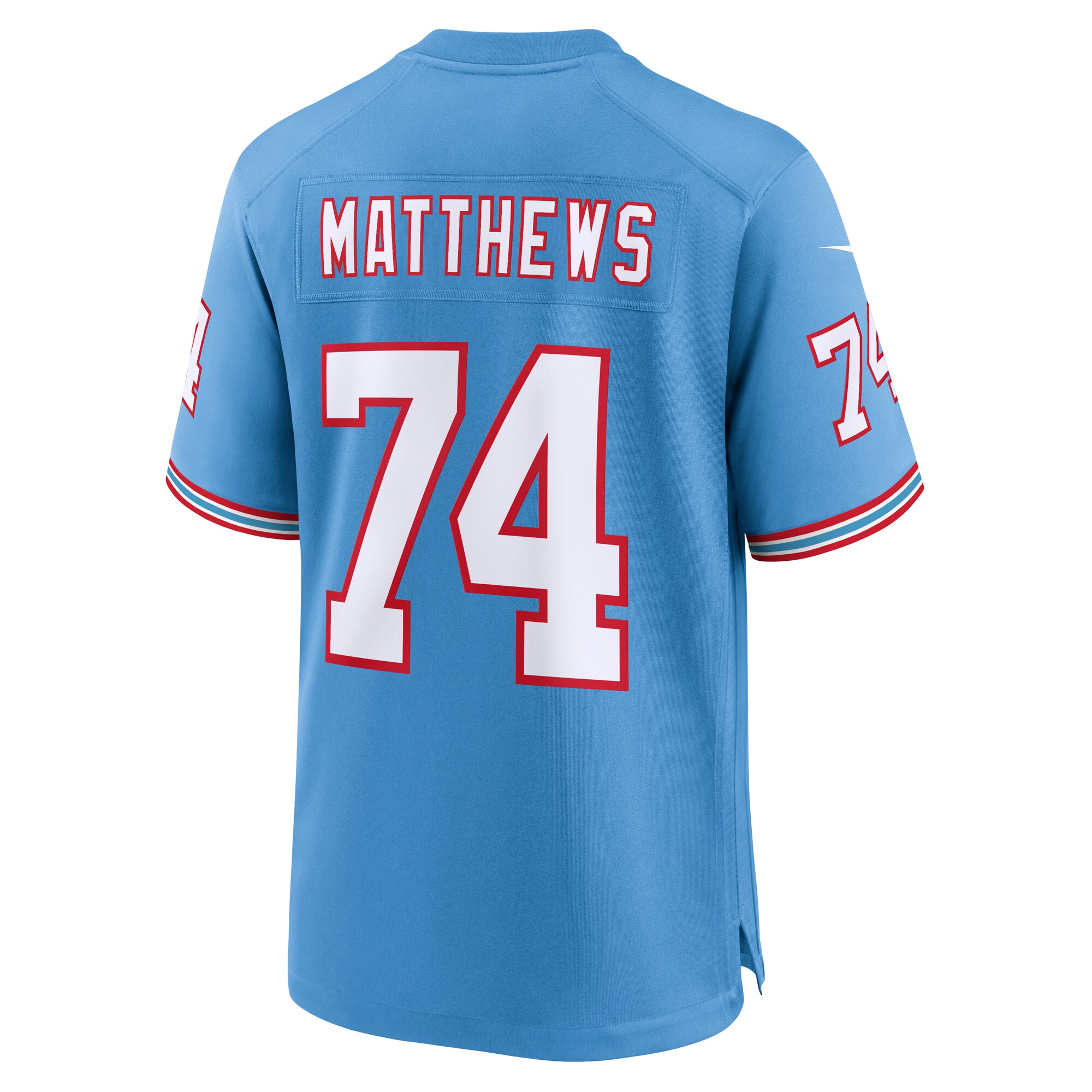 Men's Tennessee Titans Bruce Matthews Light Blue Oilers Throwback Retired Player Game Jersey JS3845 Saliibo - Image 3