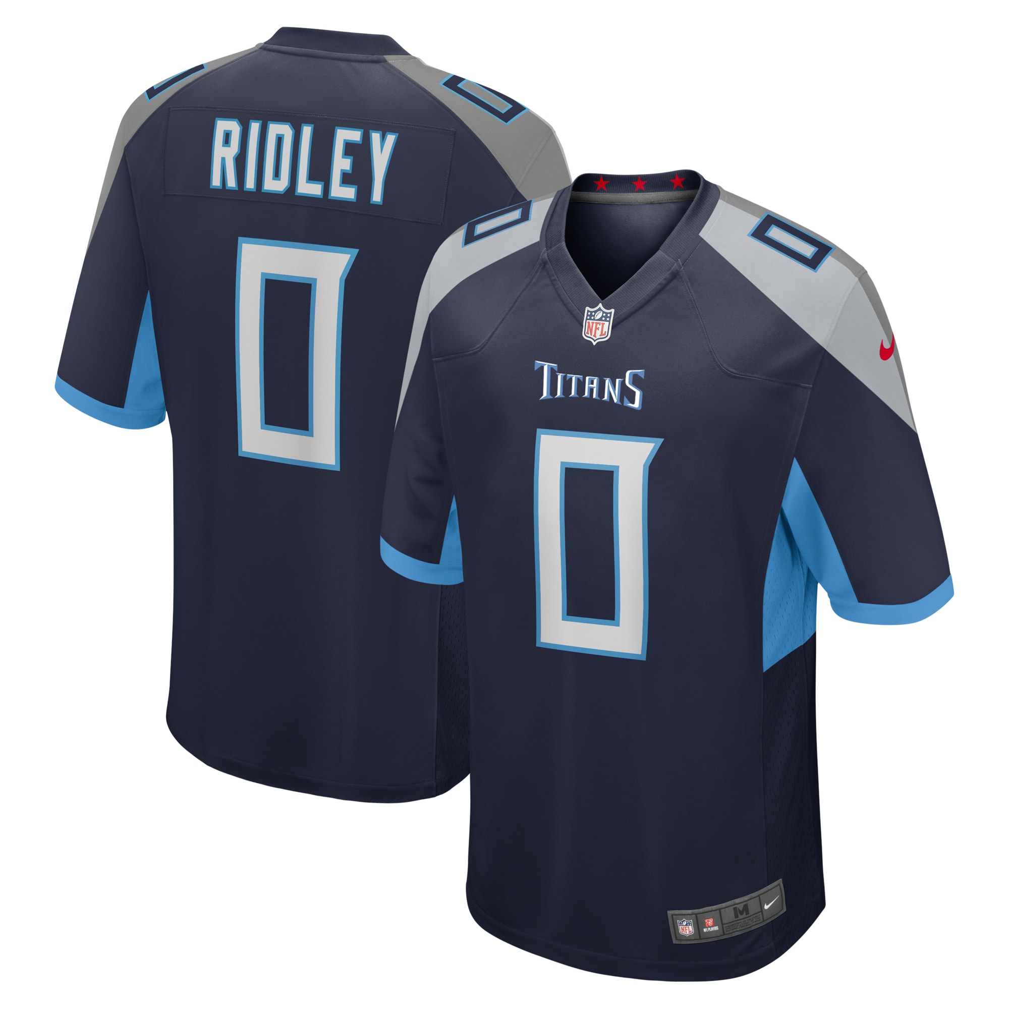 Men's Tennessee Titans Calvin Ridley Navy Game Player Jersey JS1680 Saliibo