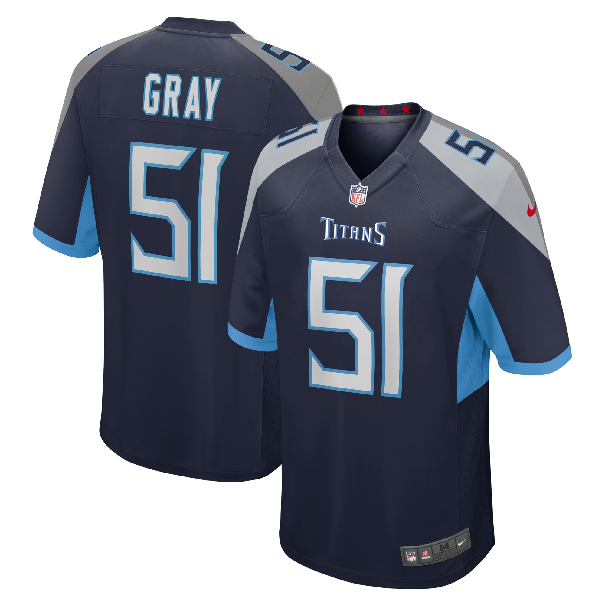 Men's Tennessee Titans Cedric Gray Navy Game Jersey JS1589 Saliibo