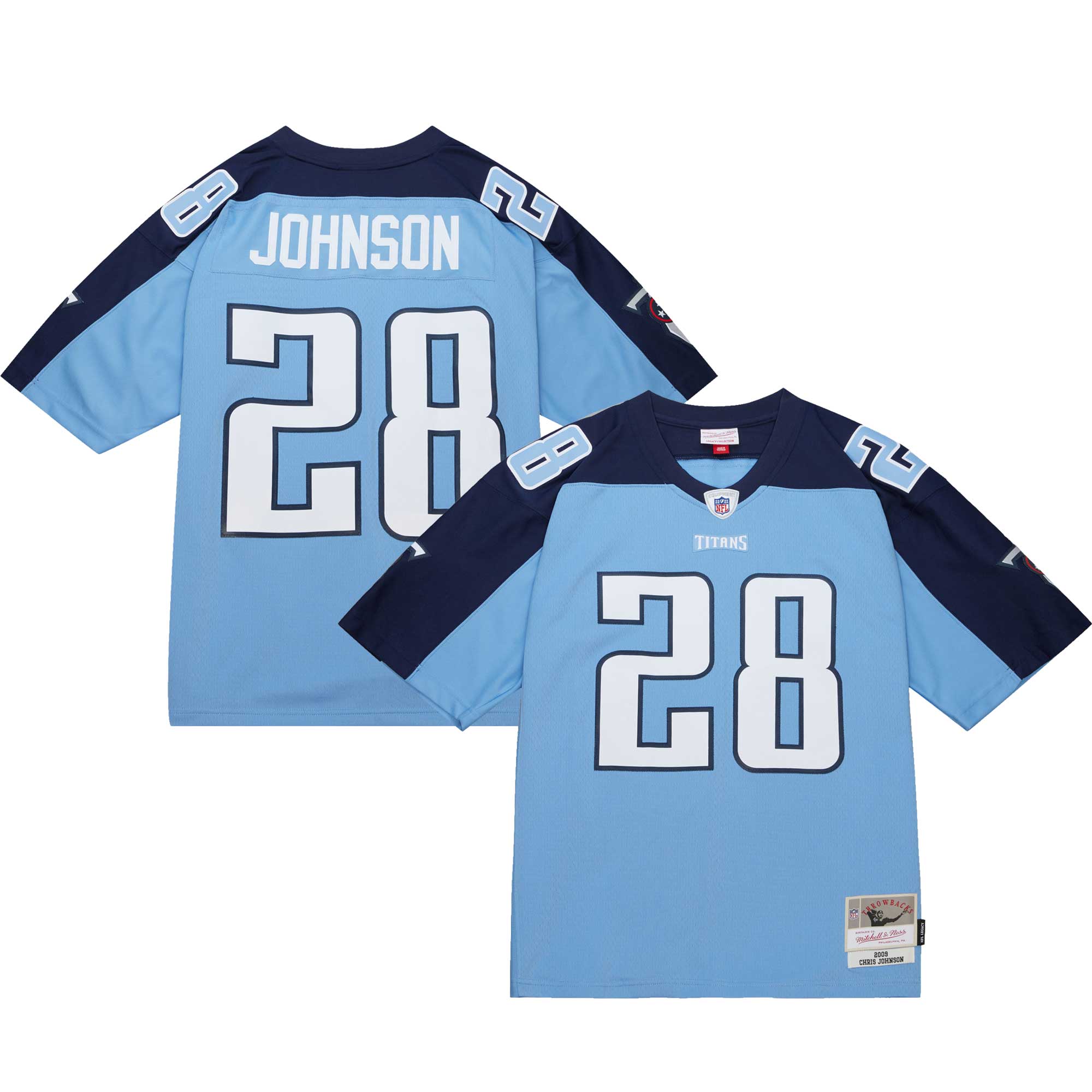 Men's Tennessee Titans Chris Johnson Mitchell & Ness Light Blue Legacy Jersey JS7514 Saliibo