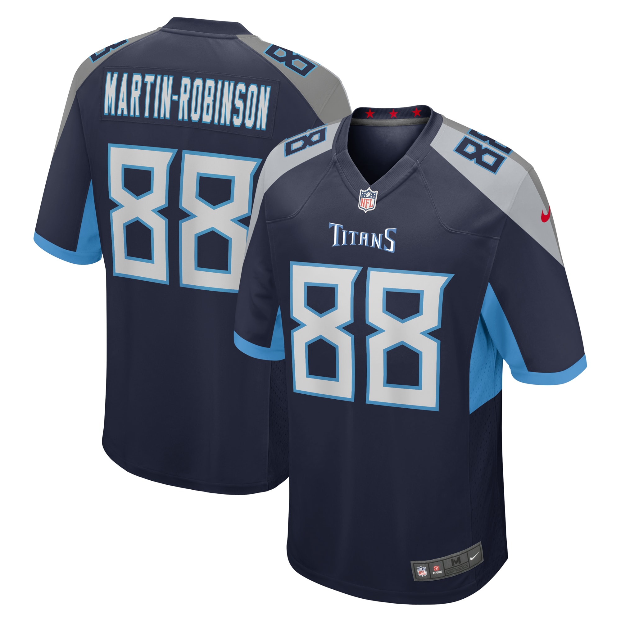 Men's Tennessee Titans David Martin-Robinson Navy Game Jersey JS1380 Saliibo