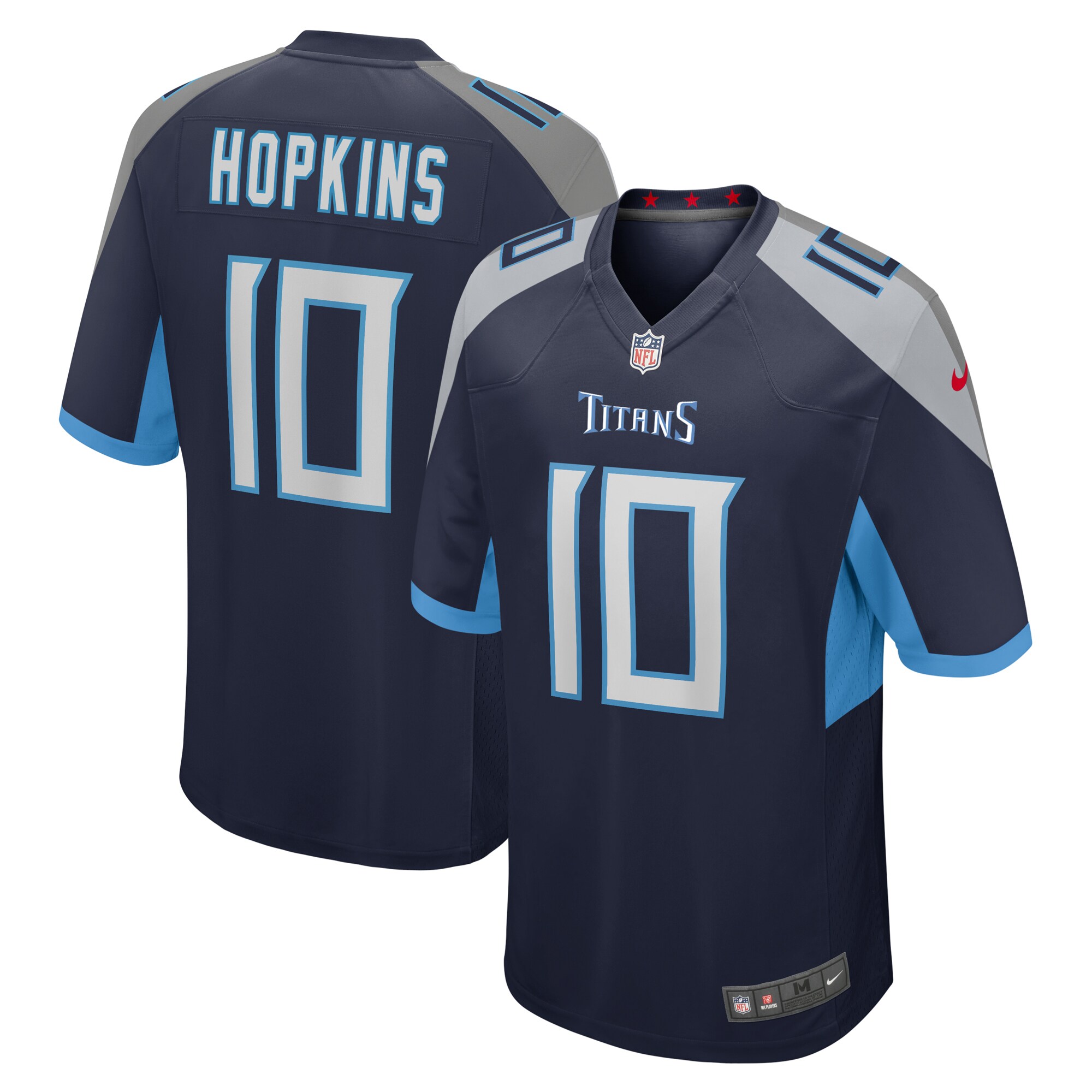 Men's Tennessee Titans DeAndre Hopkins Navy Game Jersey JS2190 Saliibo