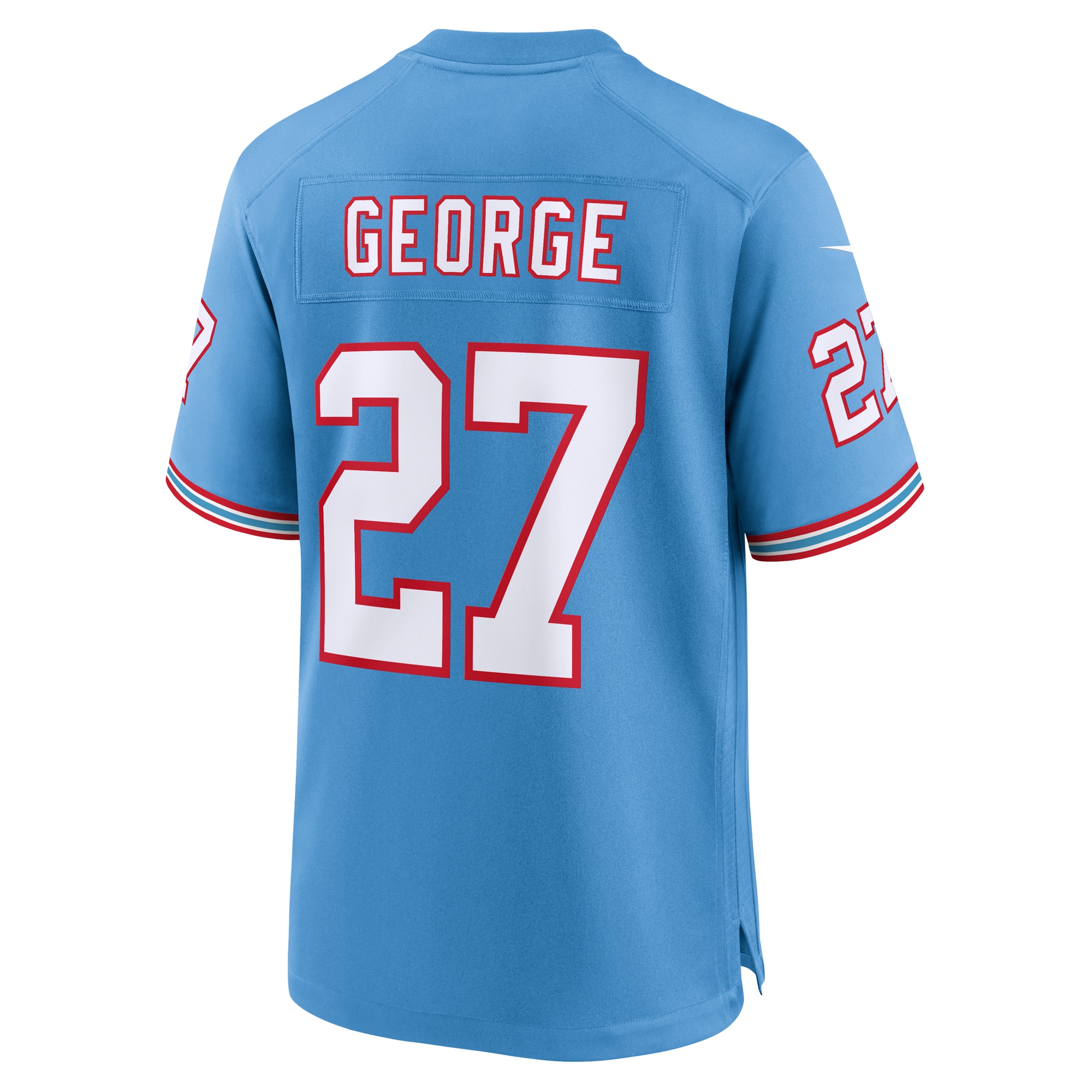 Men's Tennessee Titans Eddie George Light Blue Oilers Throwback Retired Player Game Jersey JS7996 Saliibo - Image 3