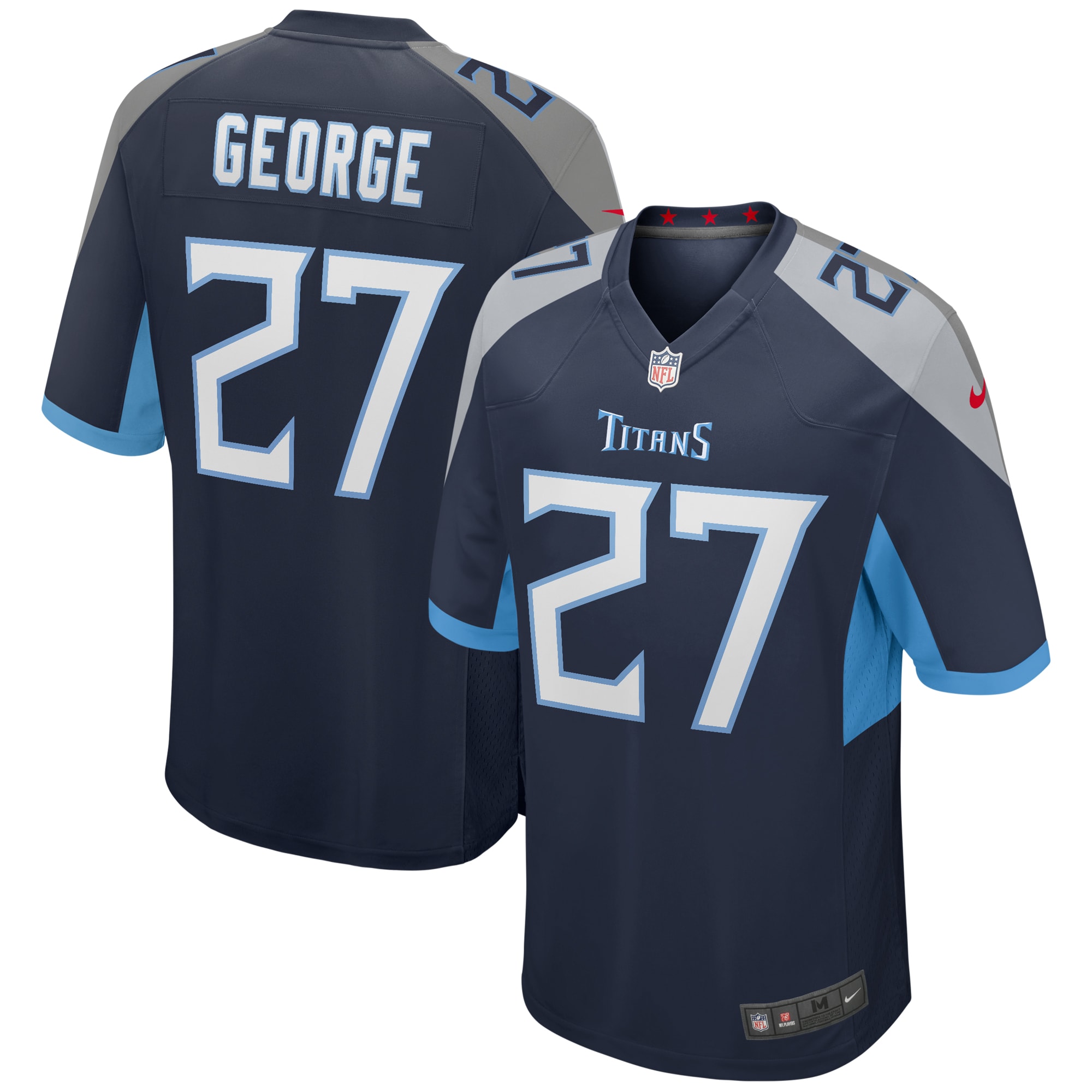 Men's Tennessee Titans Eddie George Navy Game Retired Player Jersey JS3612 Saliibo