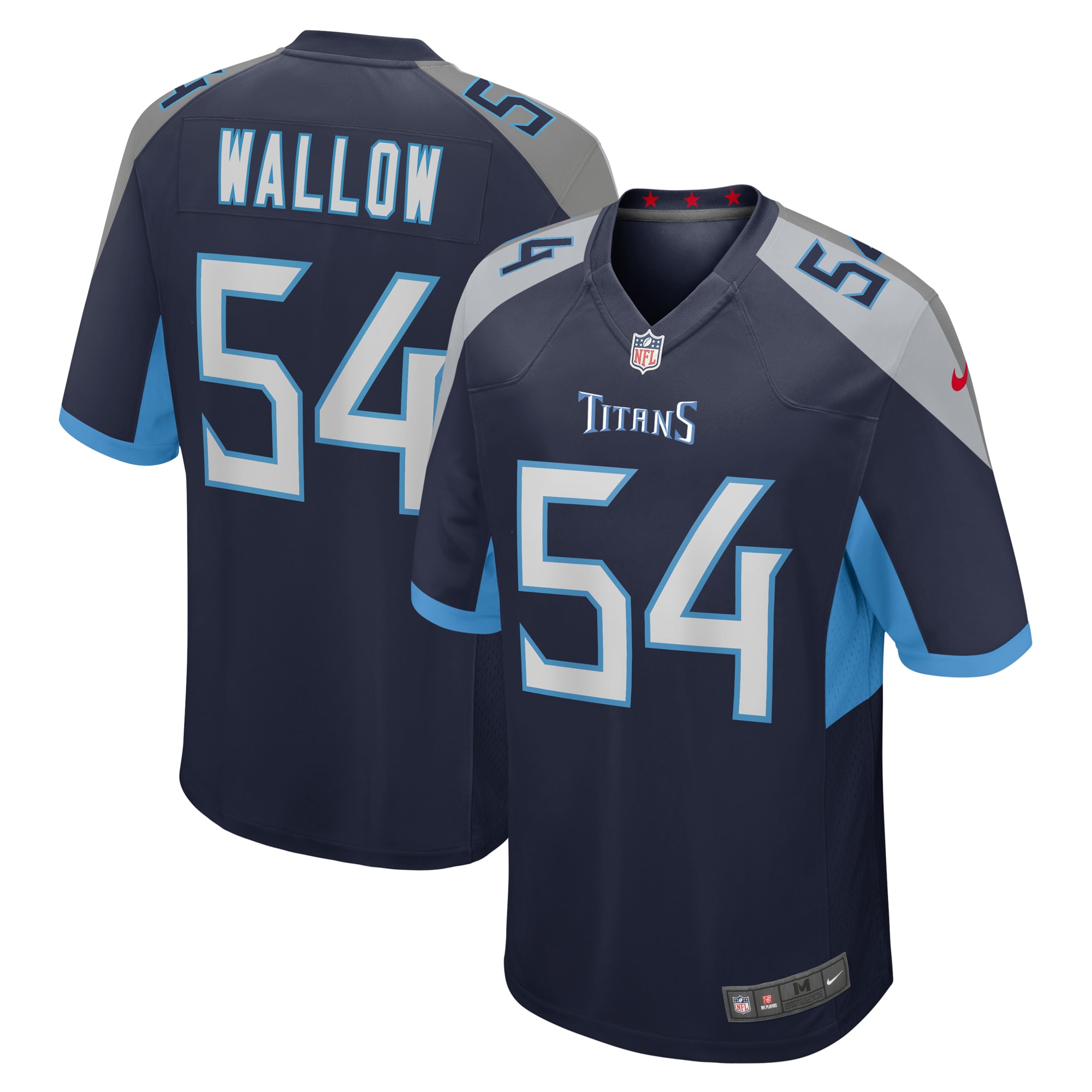 Men's Tennessee Titans Garret Wallow Navy Game Jersey JS3074 Saliibo