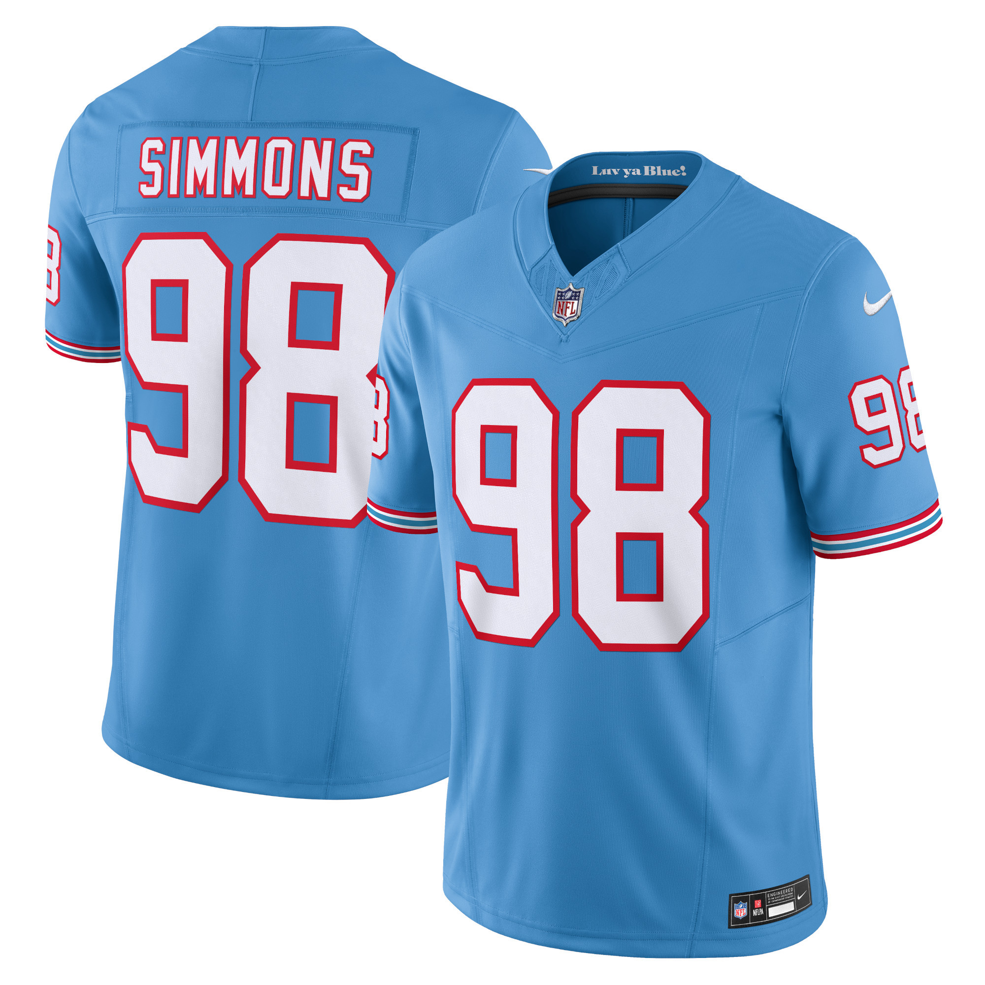Men's Tennessee Titans Jeffery Simmons Light Blue Vapor F.U.S.E. Limited Jersey JS2222 Saliibo