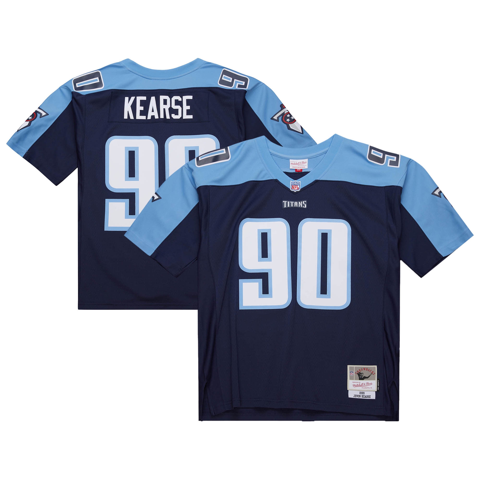 Men's Tennessee Titans Jevon Kearse Mitchell & Ness Navy 1999 Legacy Jersey JS1944 Saliibo
